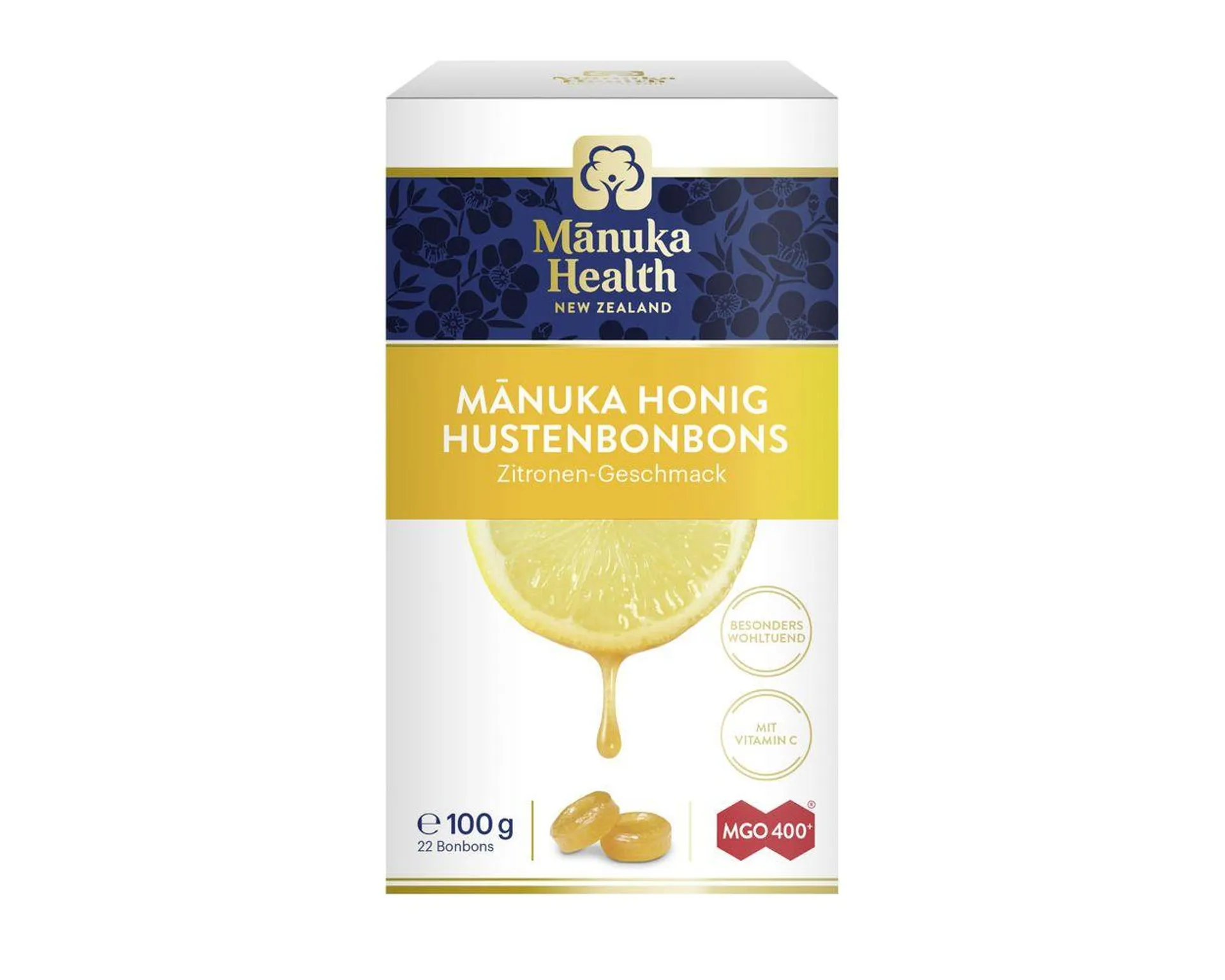 Manuka Health NewZealand Manuka Hustenbonbon MGO400+ Zitrone 100 g