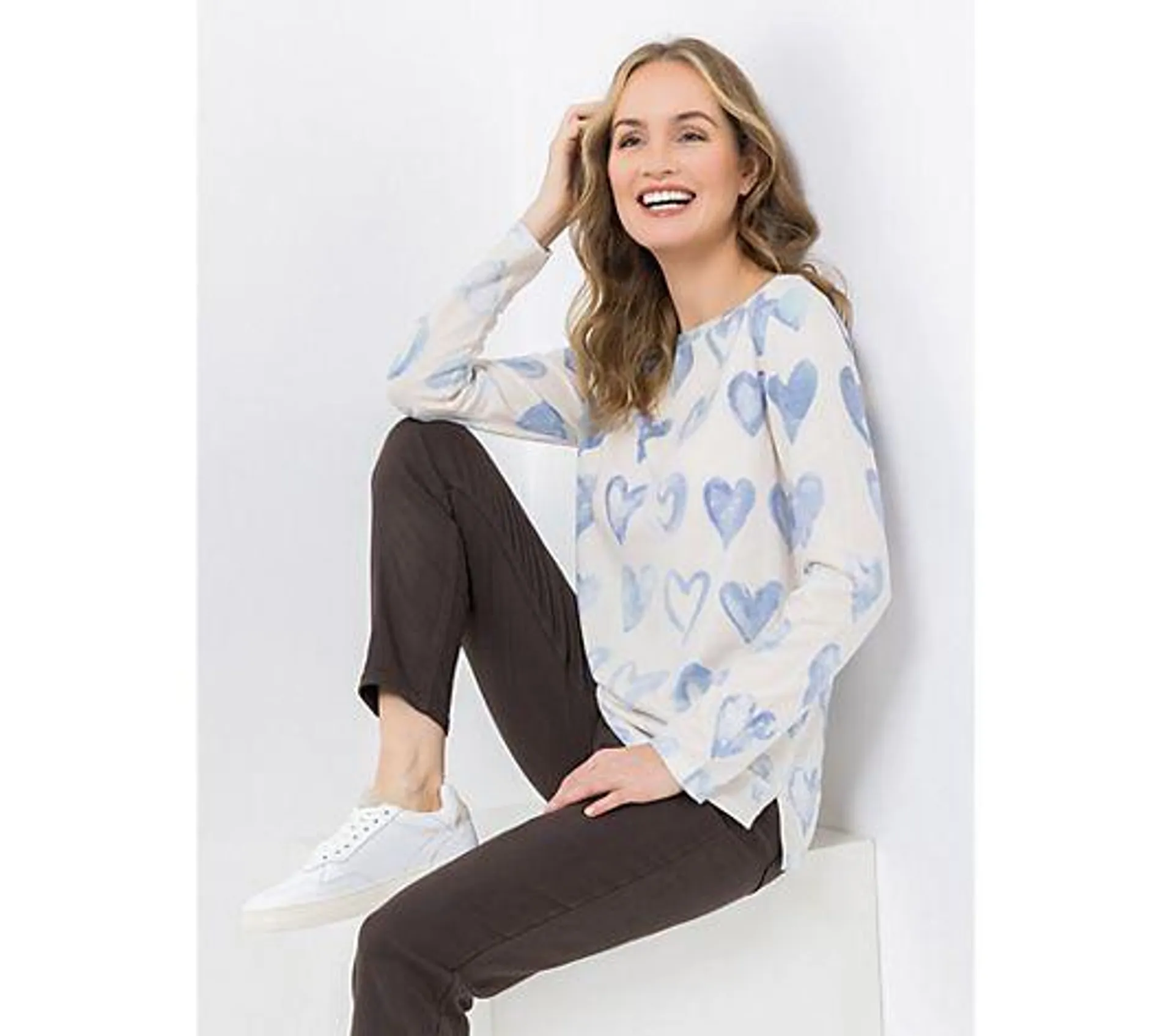 DINE 'N' DANCE Pullover, 1/1-Arm Motivdruck Strassmotiv figurumspielend