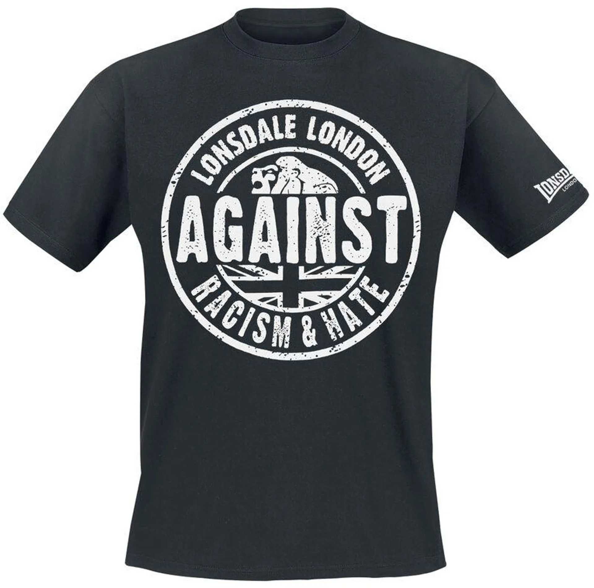 "Against Racism" Camiseta Negro de Lonsdale London