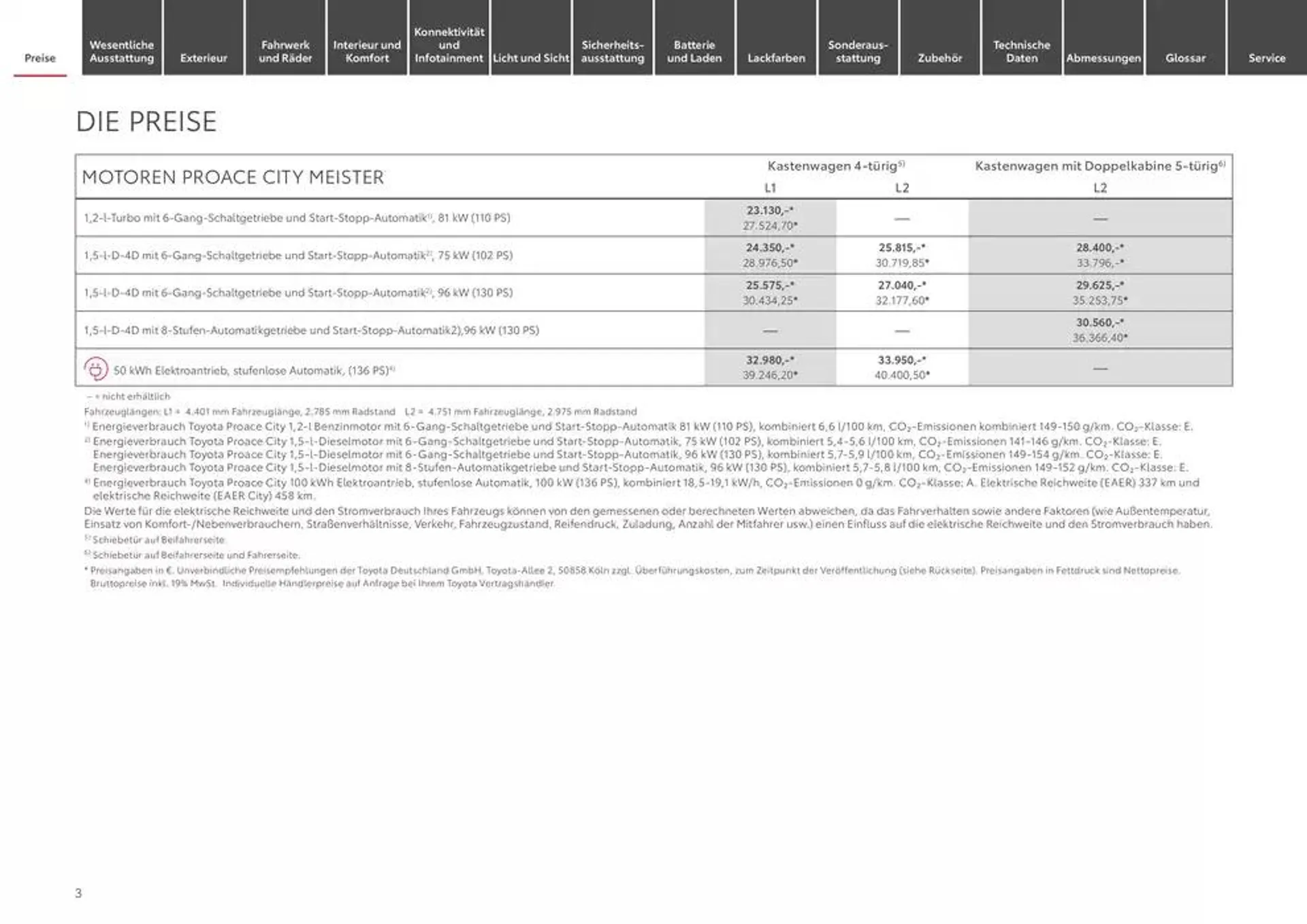 Toyota Der neue Proace City / Proace City Electric von 22. Januar bis 22. Januar 2026 - Prospekt seite 3