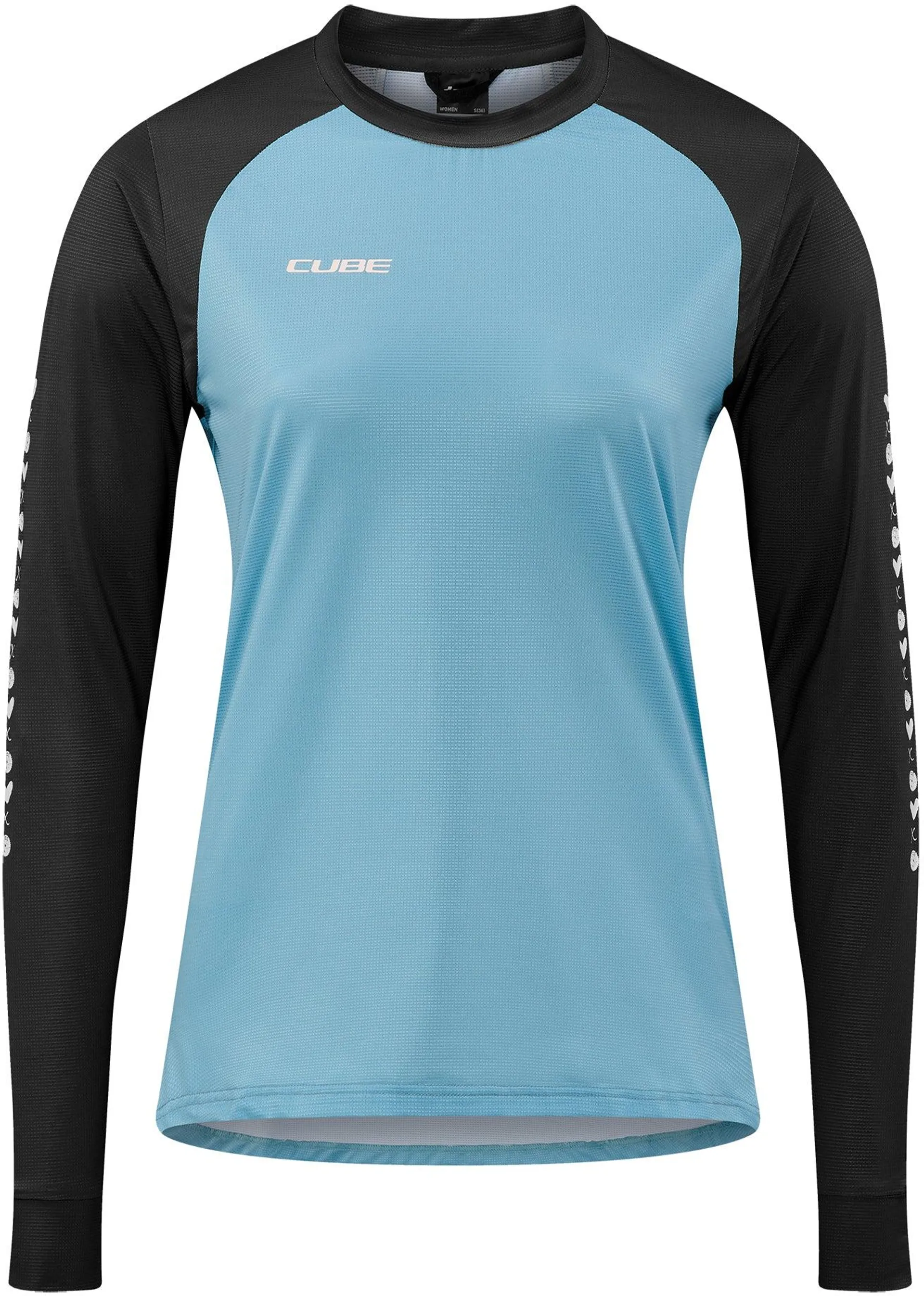 CUBE ATX WS Rundhalstrikot langarm blue´n´black