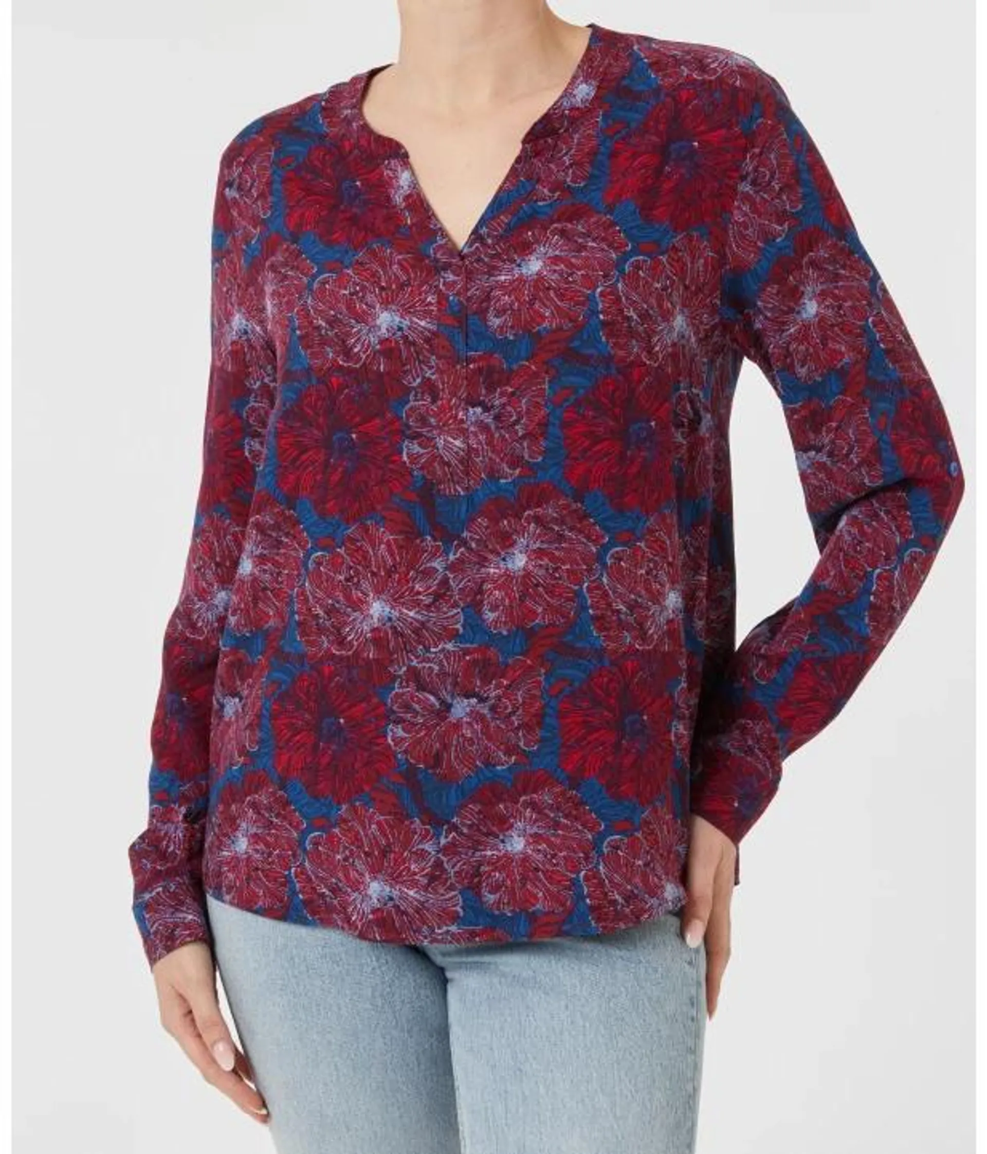 Bluse mit großen Blumen