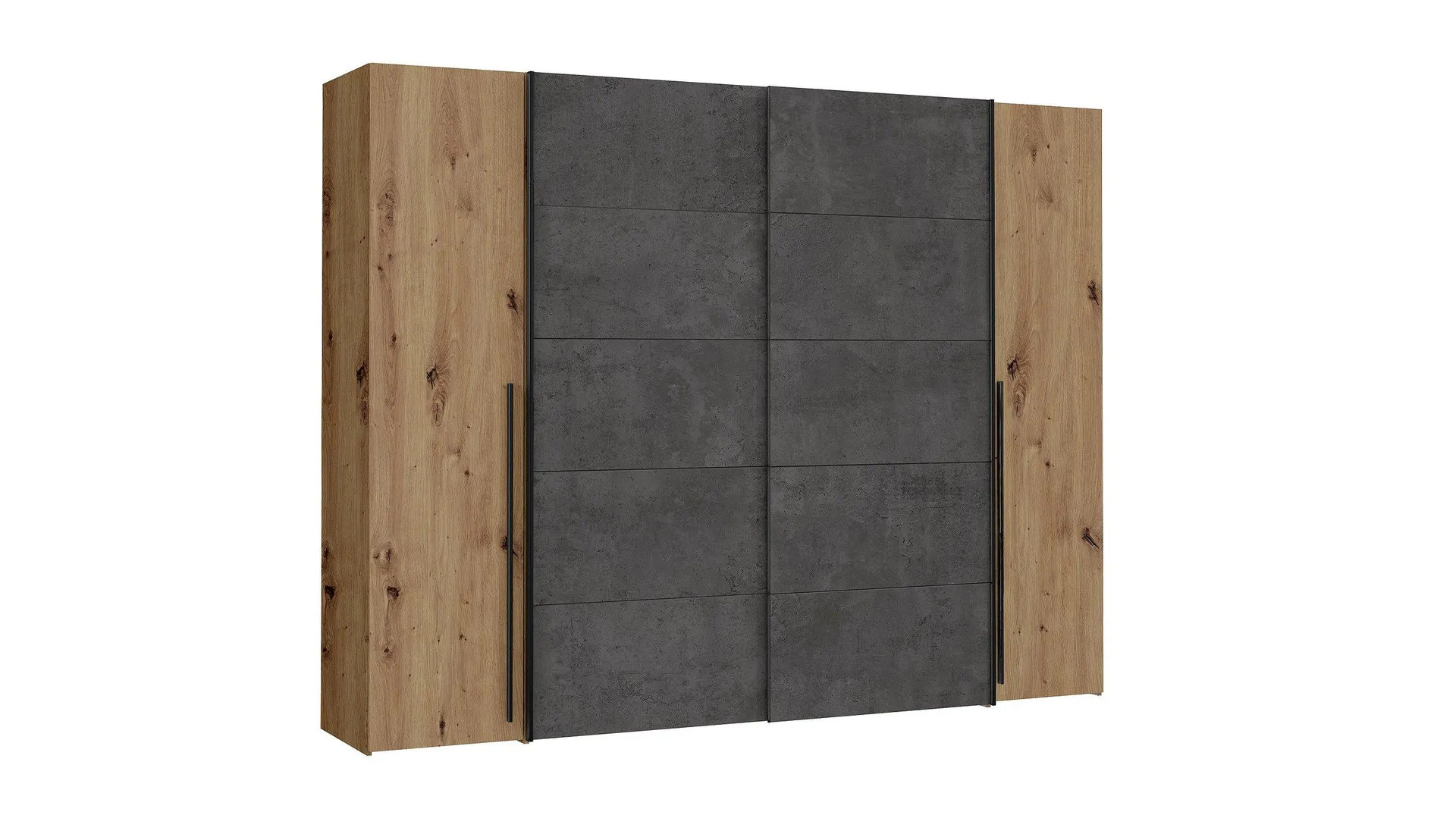 Kleiderschrank Artisan Eiche - grau 270 cm 4-türig - NARAGO