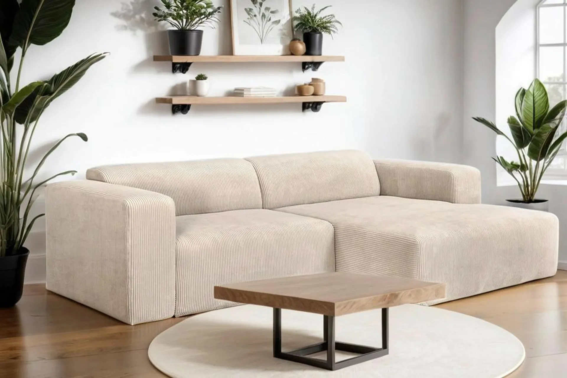 ECKSOFA Creme Cord