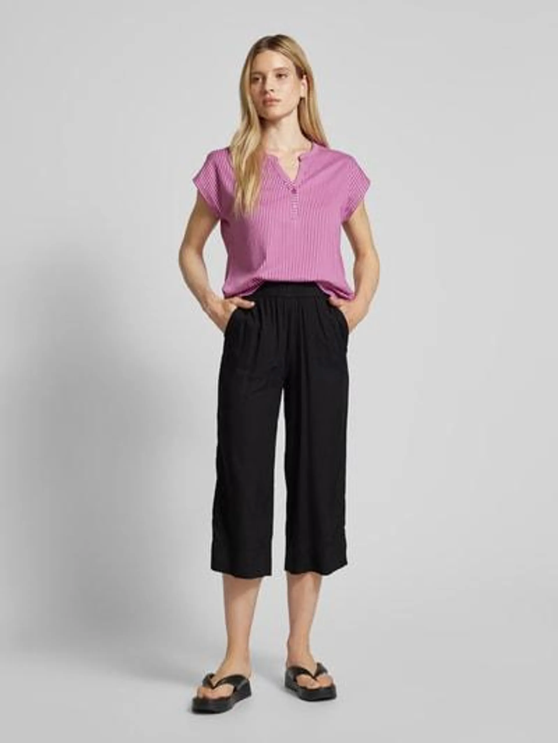 Regular Fit Culotte mit gelegten Falten in black