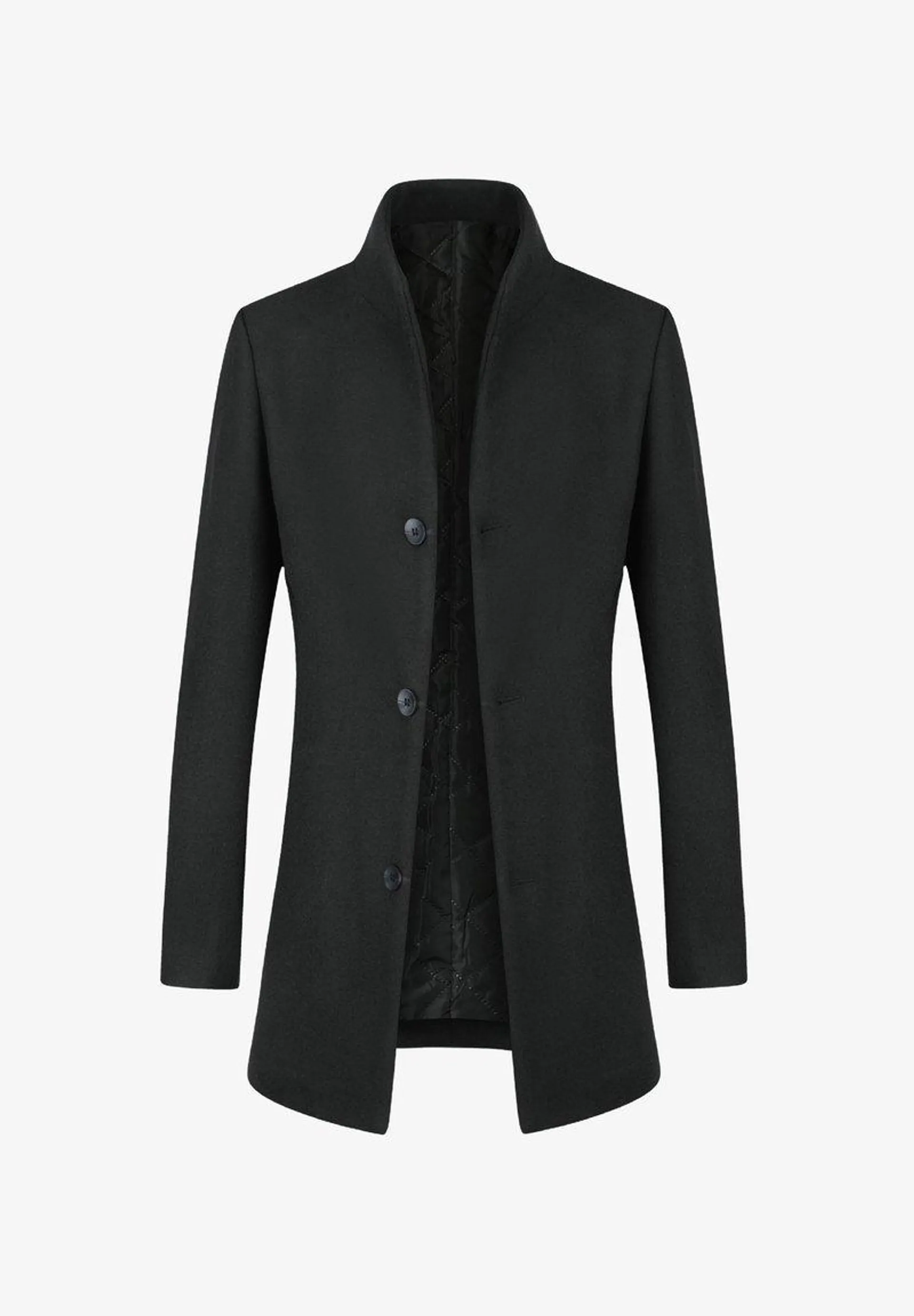 SLIM FIT - Short coat - black