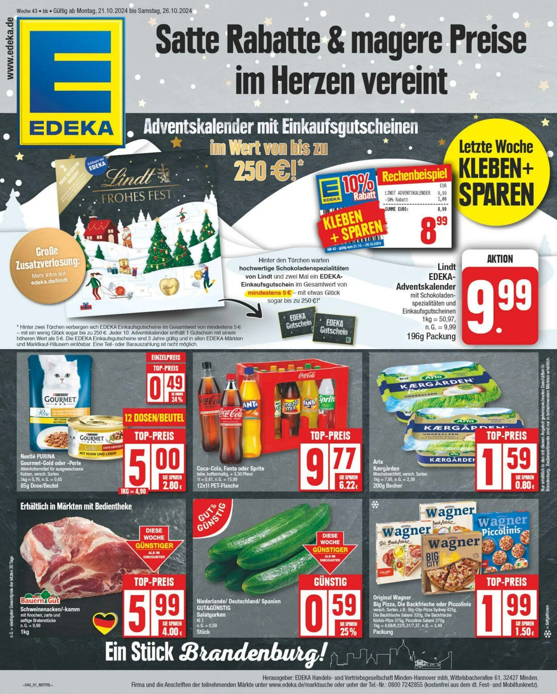 Edeka - Potsdam von 21. Oktober bis 26. Oktober 2024 - Prospekt seite 1