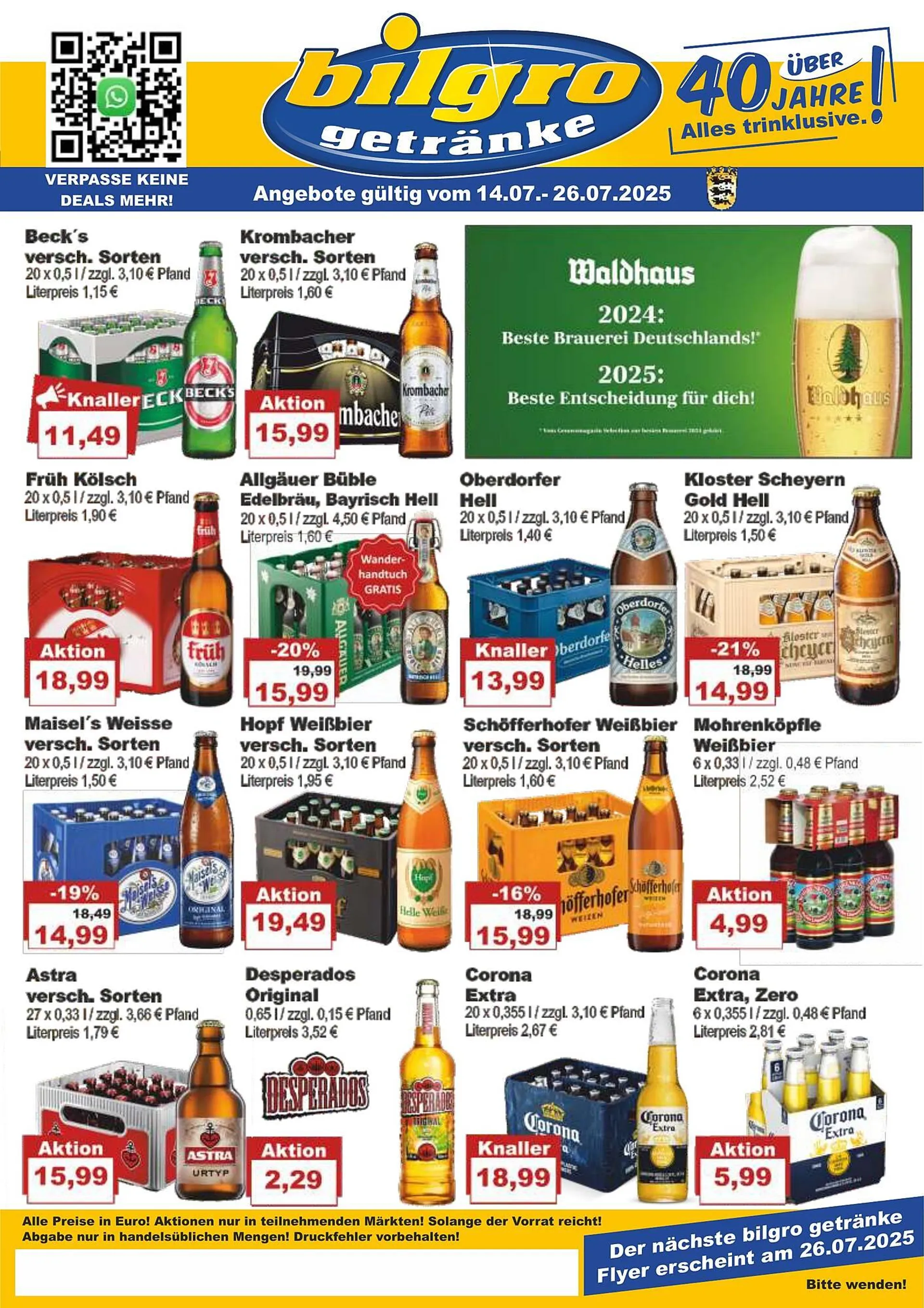 Bilgro Prospekt von 14. Juli bis 26. Juli 2025 - Prospekt seite 1