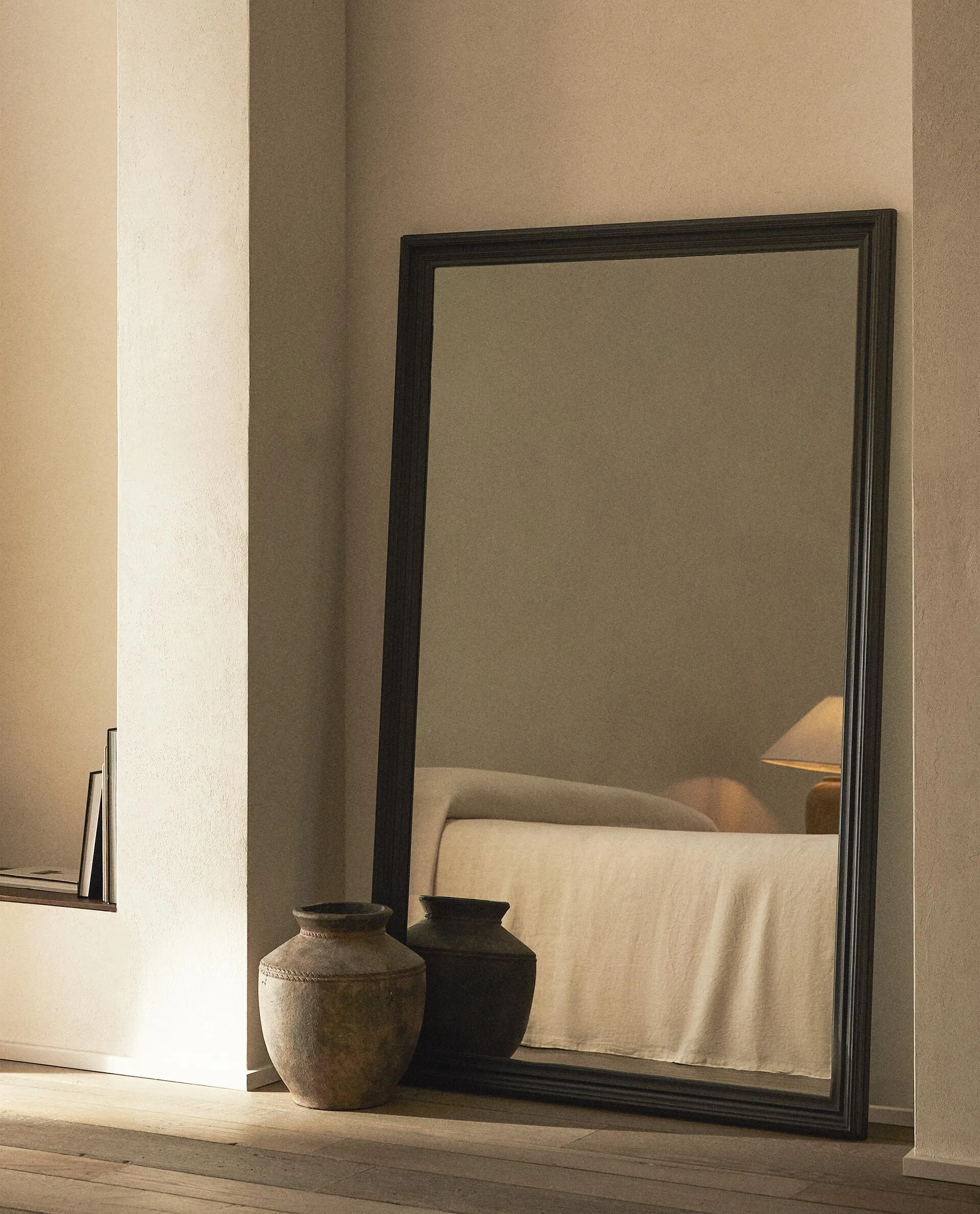 LARGE WALL MIRROR WITH BEVELLED FRAME