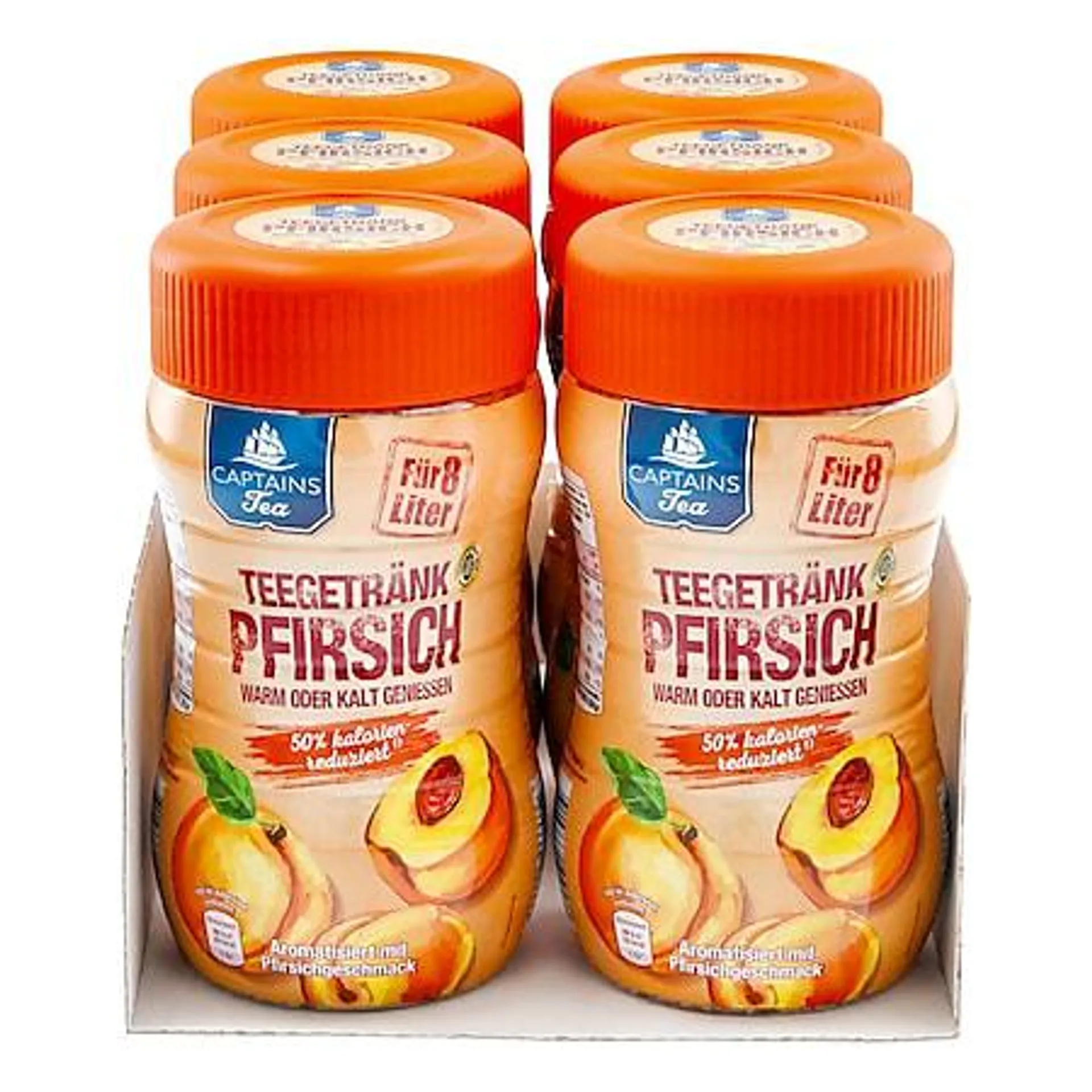 Captains Tea Instanttee Pfirsich 400 g, 6er Pack