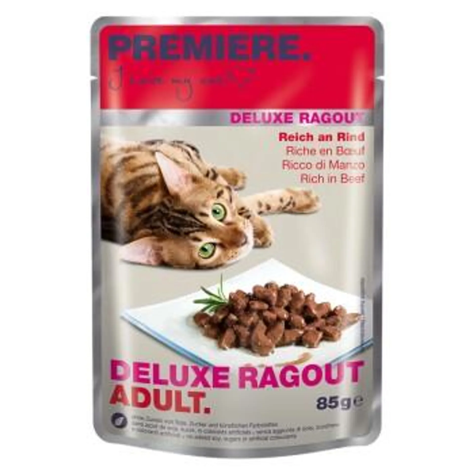 PREMIERE Deluxe Ragout Adult Reich an Rind 22x85 g