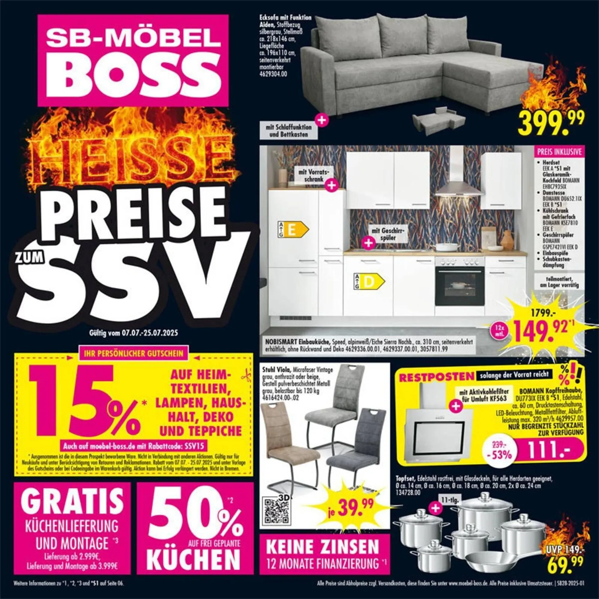 Möbel Boss Prospekt von 7. Juli bis 27. Juli 2025 - Prospekt seite 1