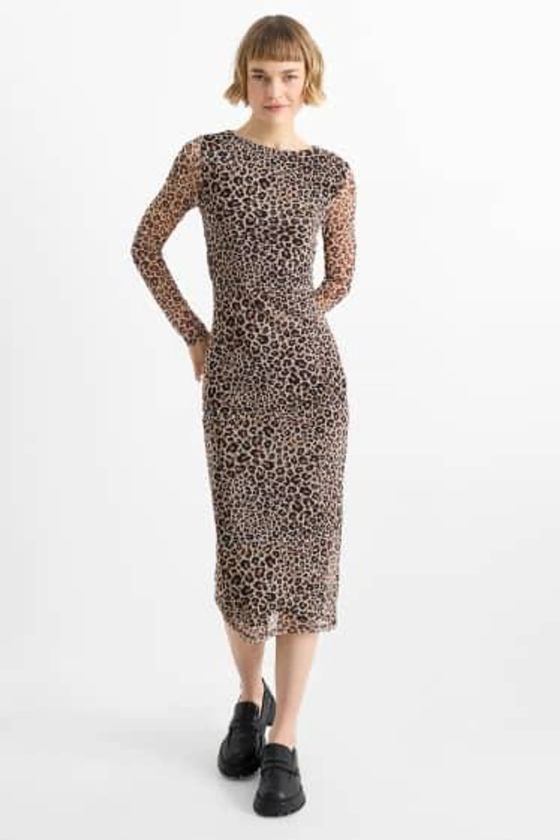 Mesh dress - leopard print