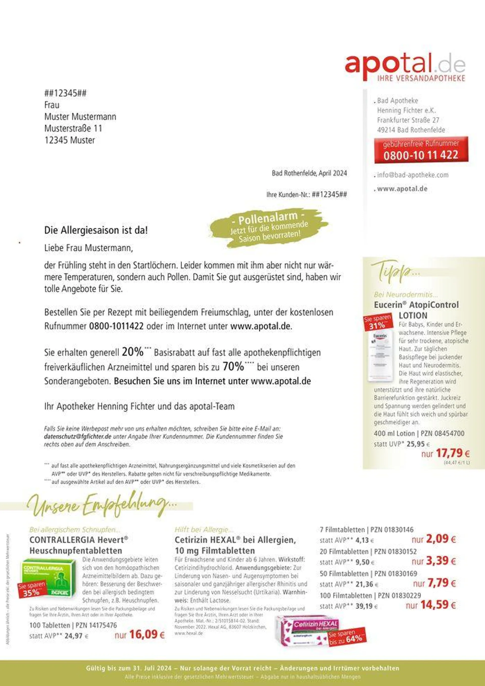 Angebote Apotal - 1