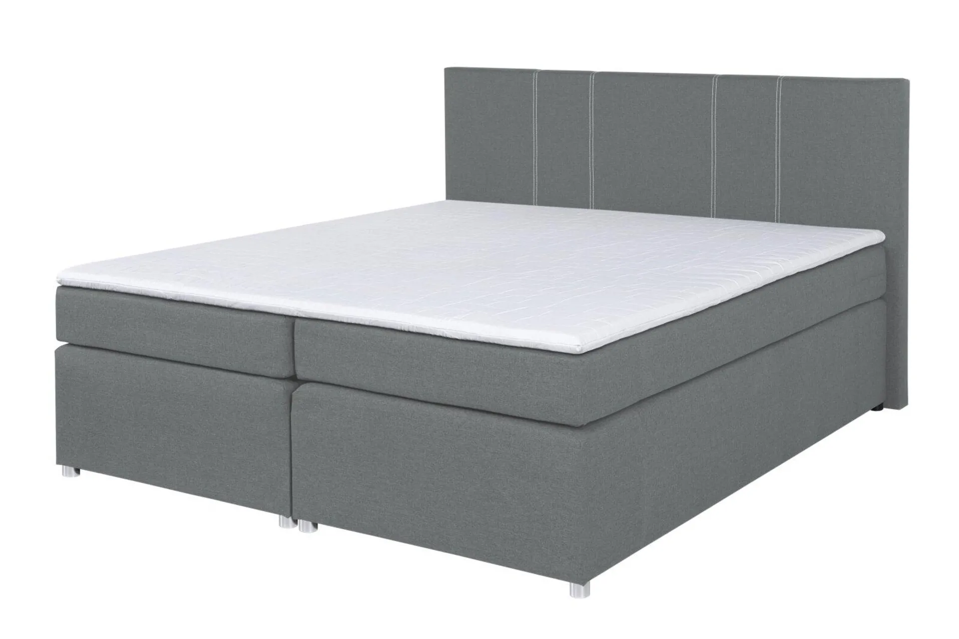 Boxspringbett - silber - H3 - Bonell-Federkern - 180x200 cm