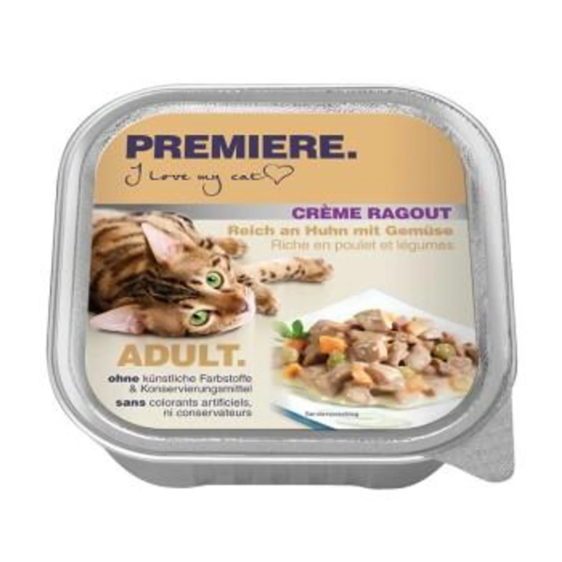 PREMIERE Crème Ragout Adult Huhn mit Gemüse 16x100 g