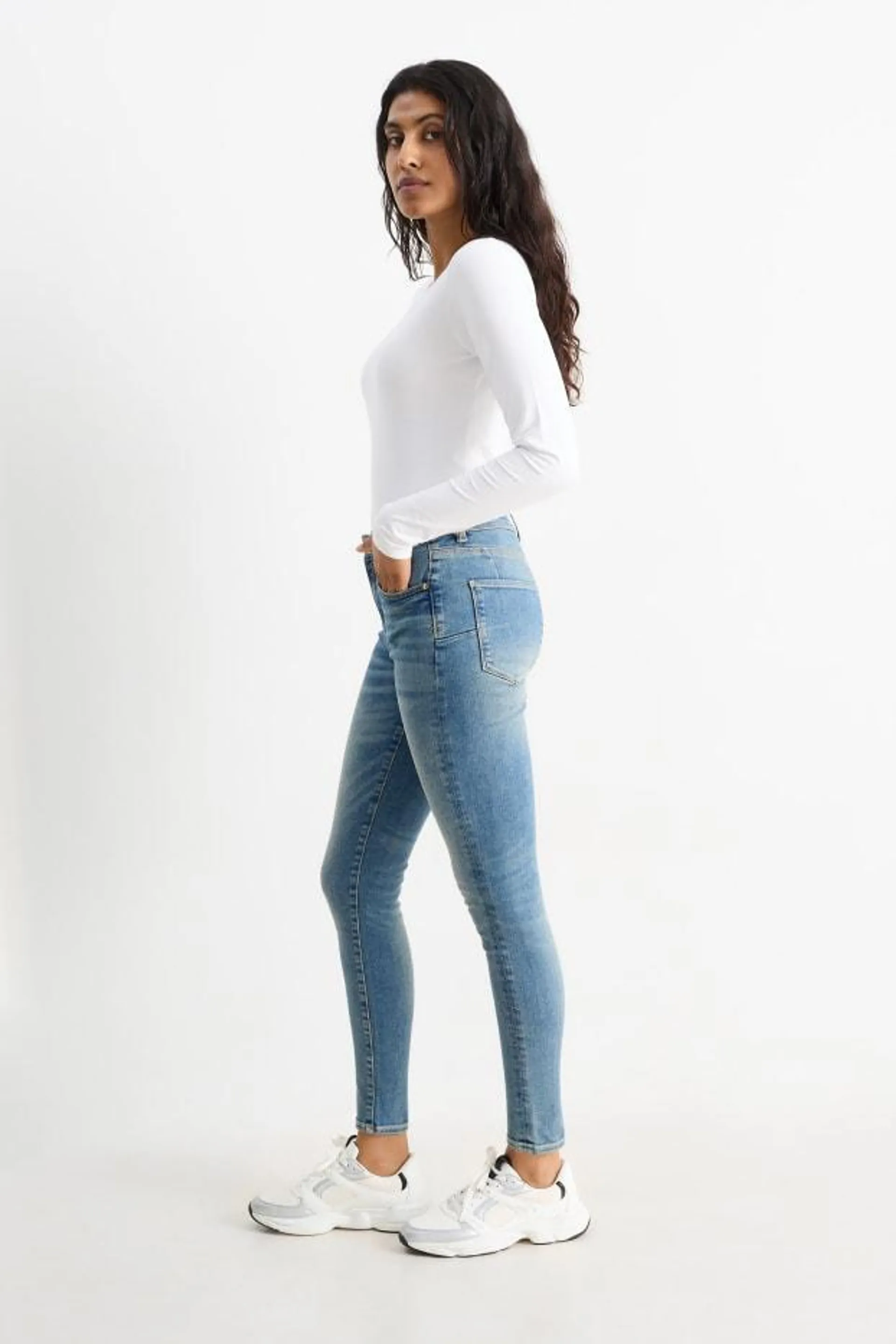 Skinny jeans - mid-rise waist - shaping jeans - Flex - LYCRA®