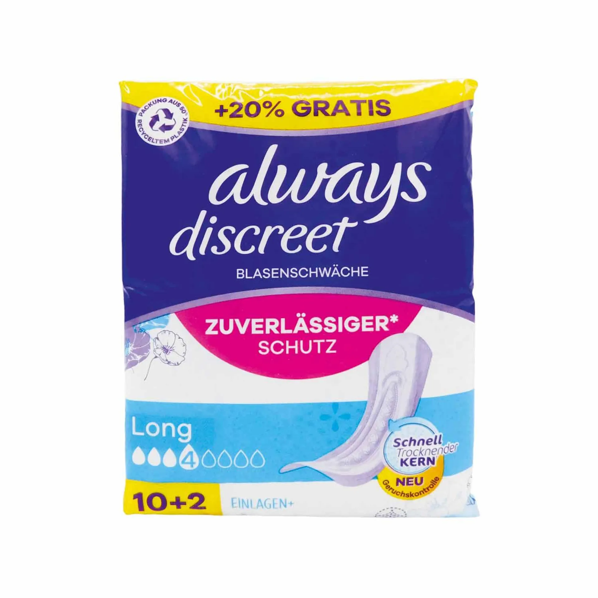 always discreet Inkontinenzeinlagen Long 10 Stück + 2 Gratis