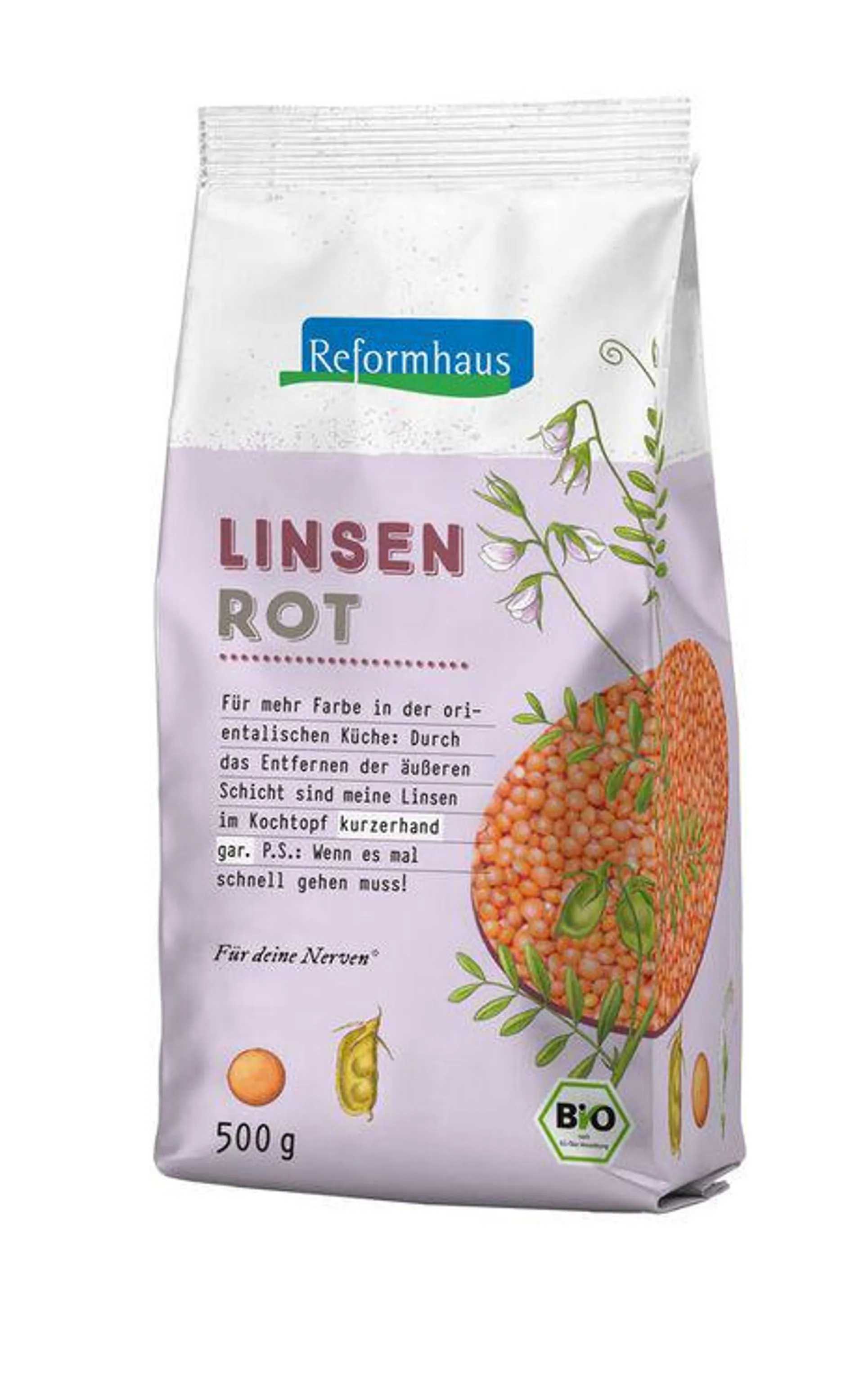 Reformhaus - Linsen rot ganz bio, 500g