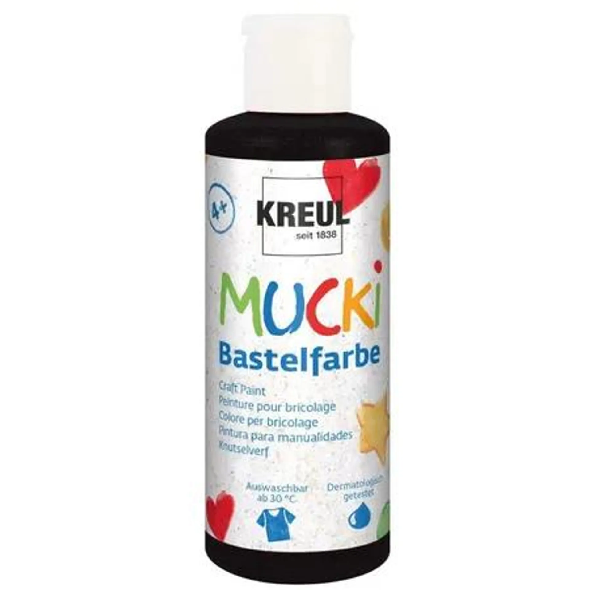 MUCKI Bastelfarbe Schwarz 80 ml