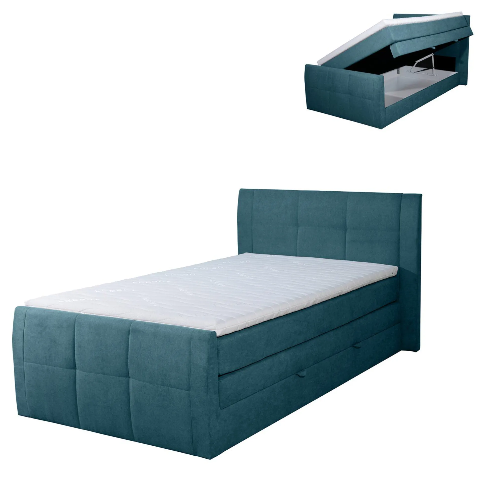 Boxspringbett - mint - H3 - Bettkasten - 120x200 cm