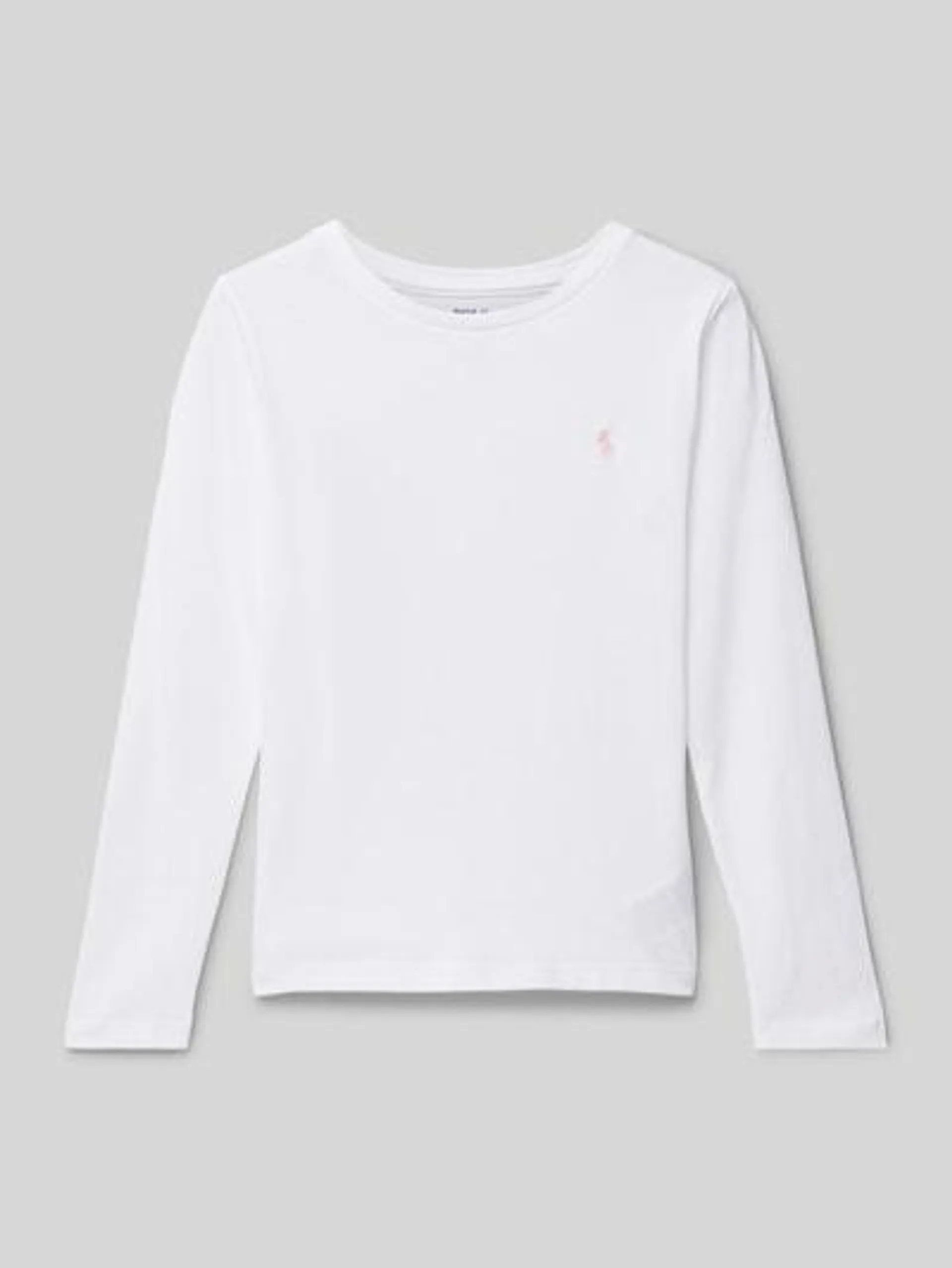 Longsleeve mit Logo-Stitching in weiss