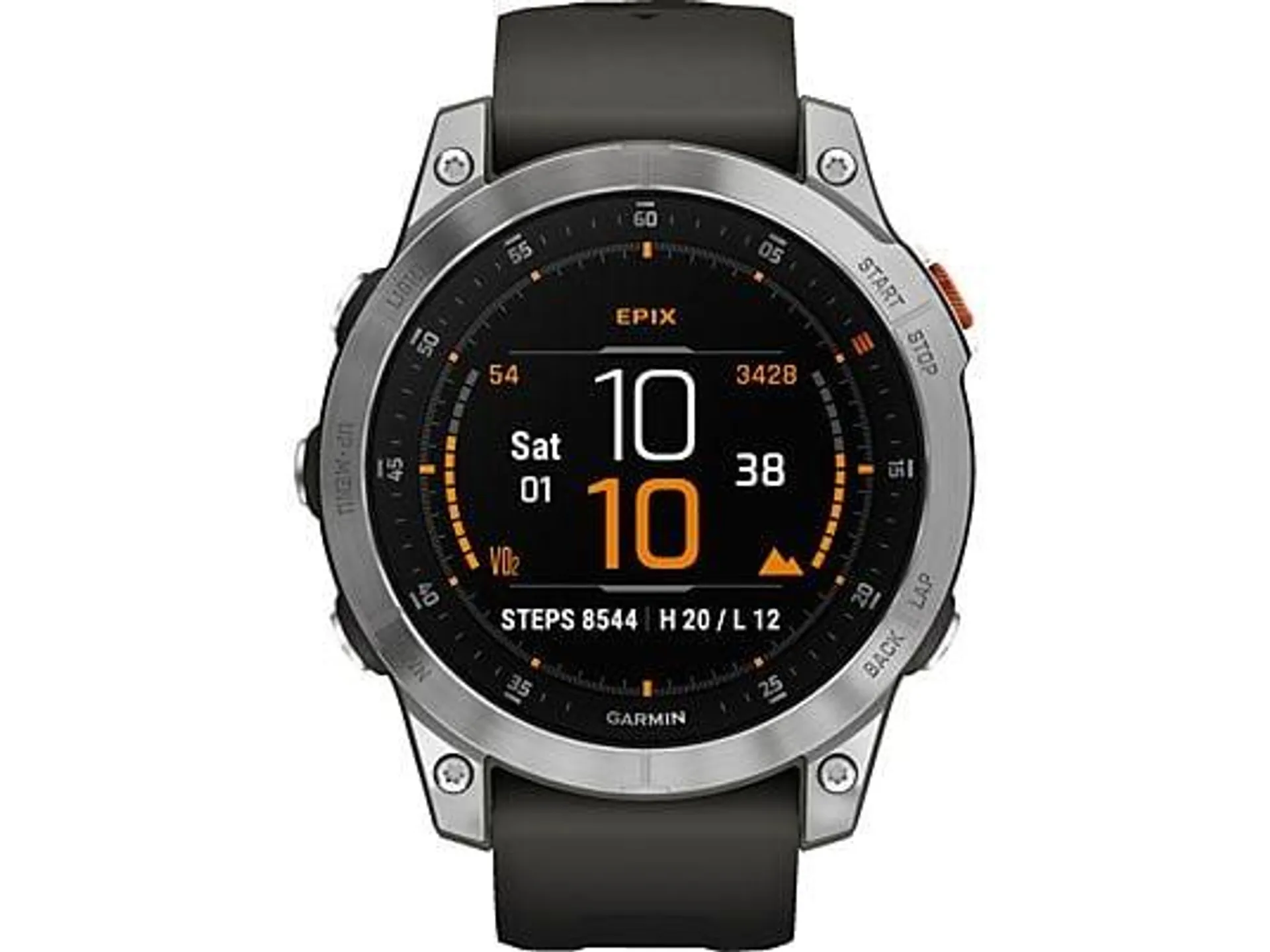 GARMIN Epix Smartwatch Edelstahl Silikon, 127-210 mm, Schiefergrau/Silber