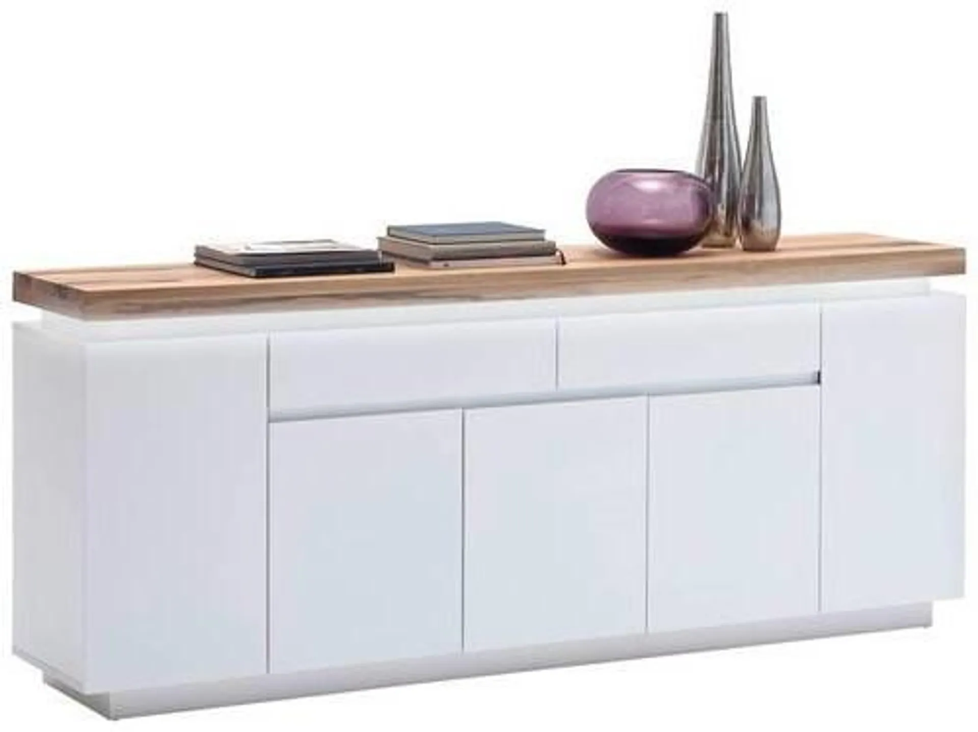 SIDEBOARD Weiß, Eichefarben