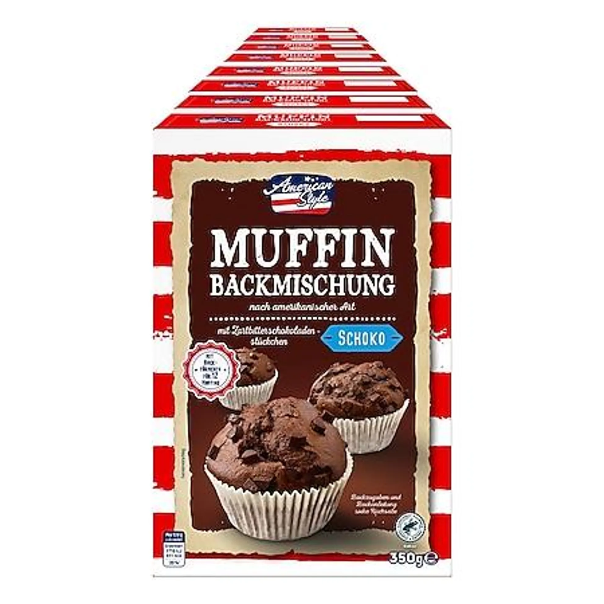 American Style Backmischung Schoko Muffins 350 g, 8er Pack