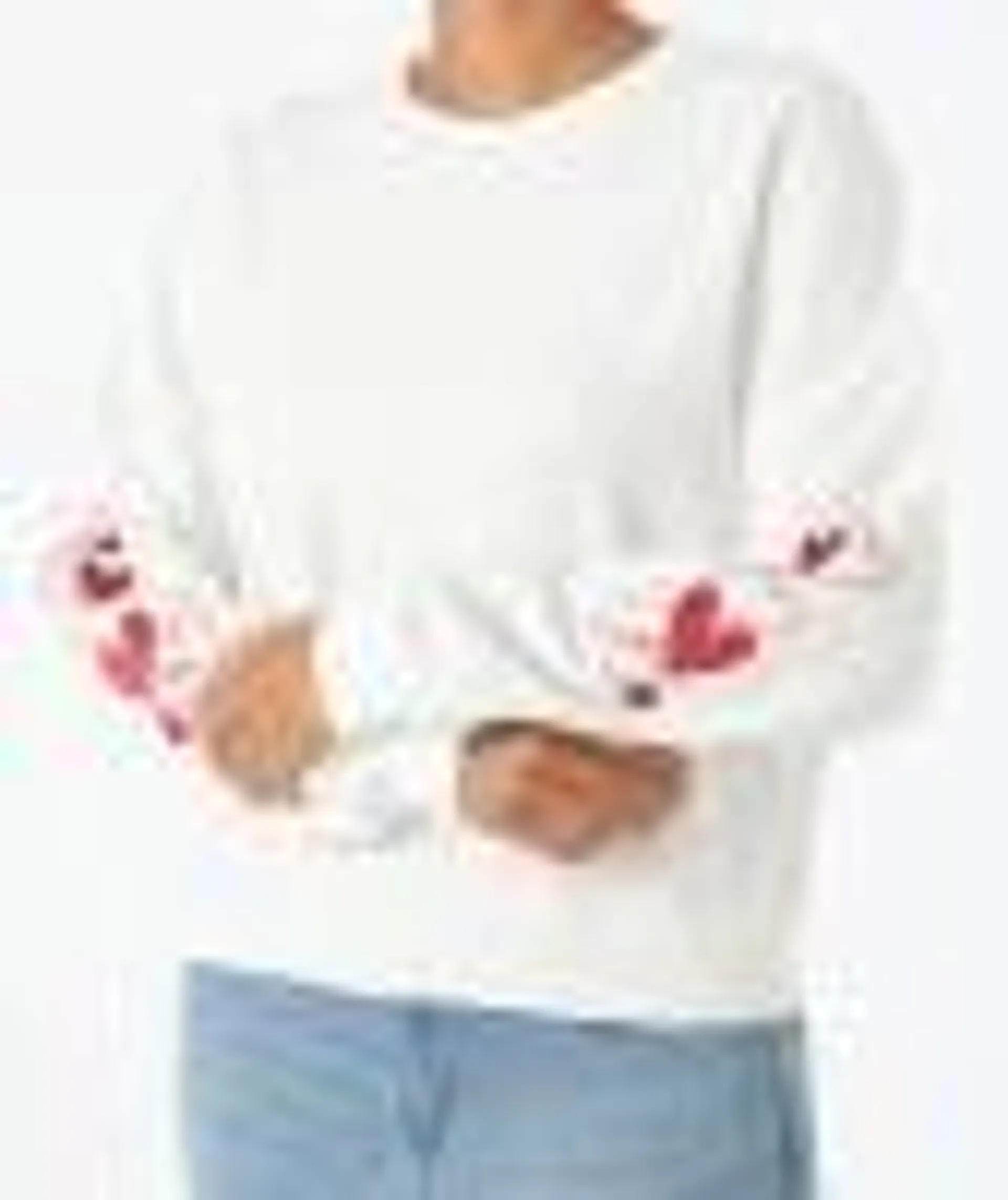 Sweatshirt mit Stickereien Janina, lockere Passform