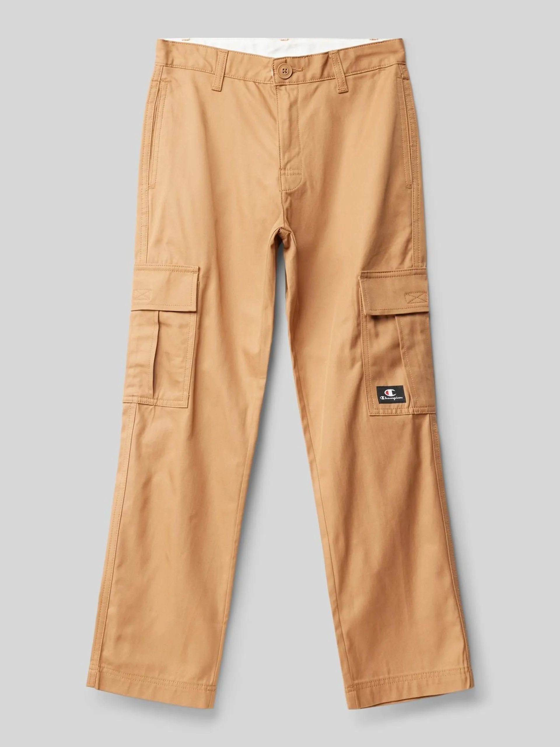 Regular Fit Cargohose mit Label-Patch in camel