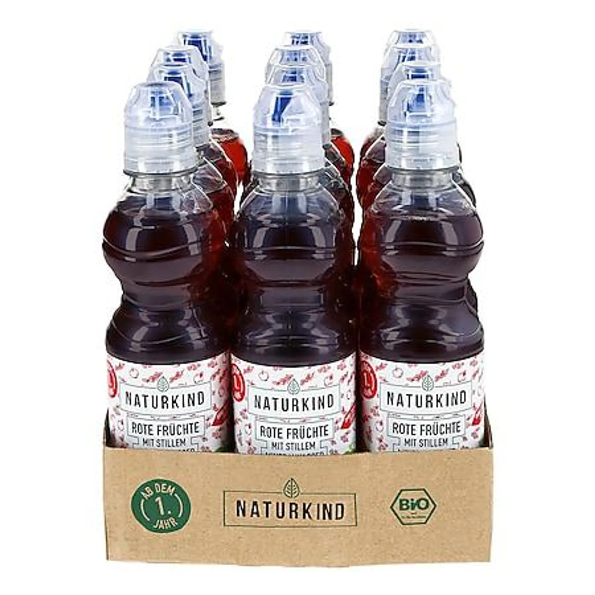 NATURKIND Bio Rote Früchte Saft mit stillen Mineralwasser 0,33 Liter, 12er Pack