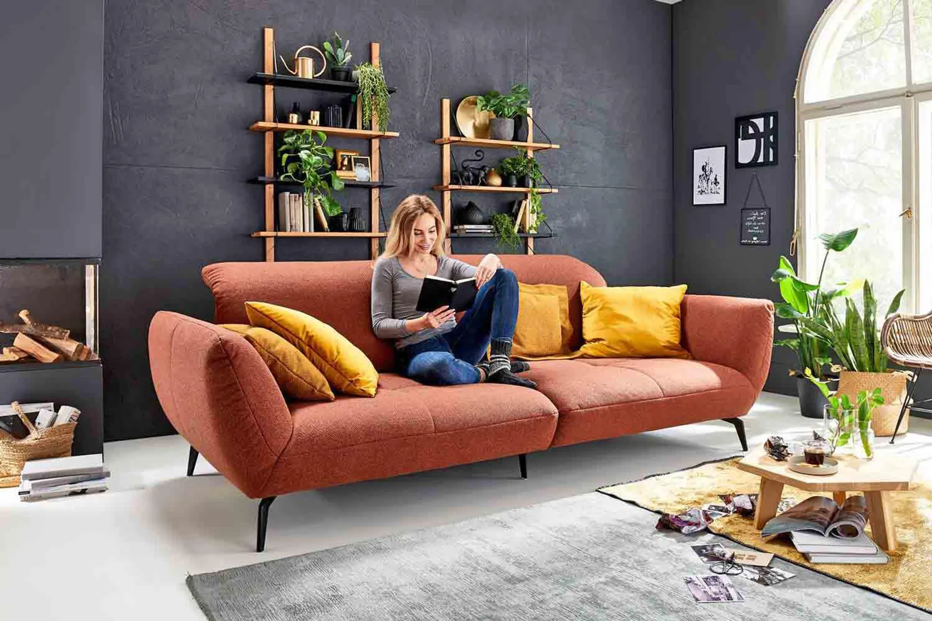 Mega Sofa Dublin mit gesteppter Optik