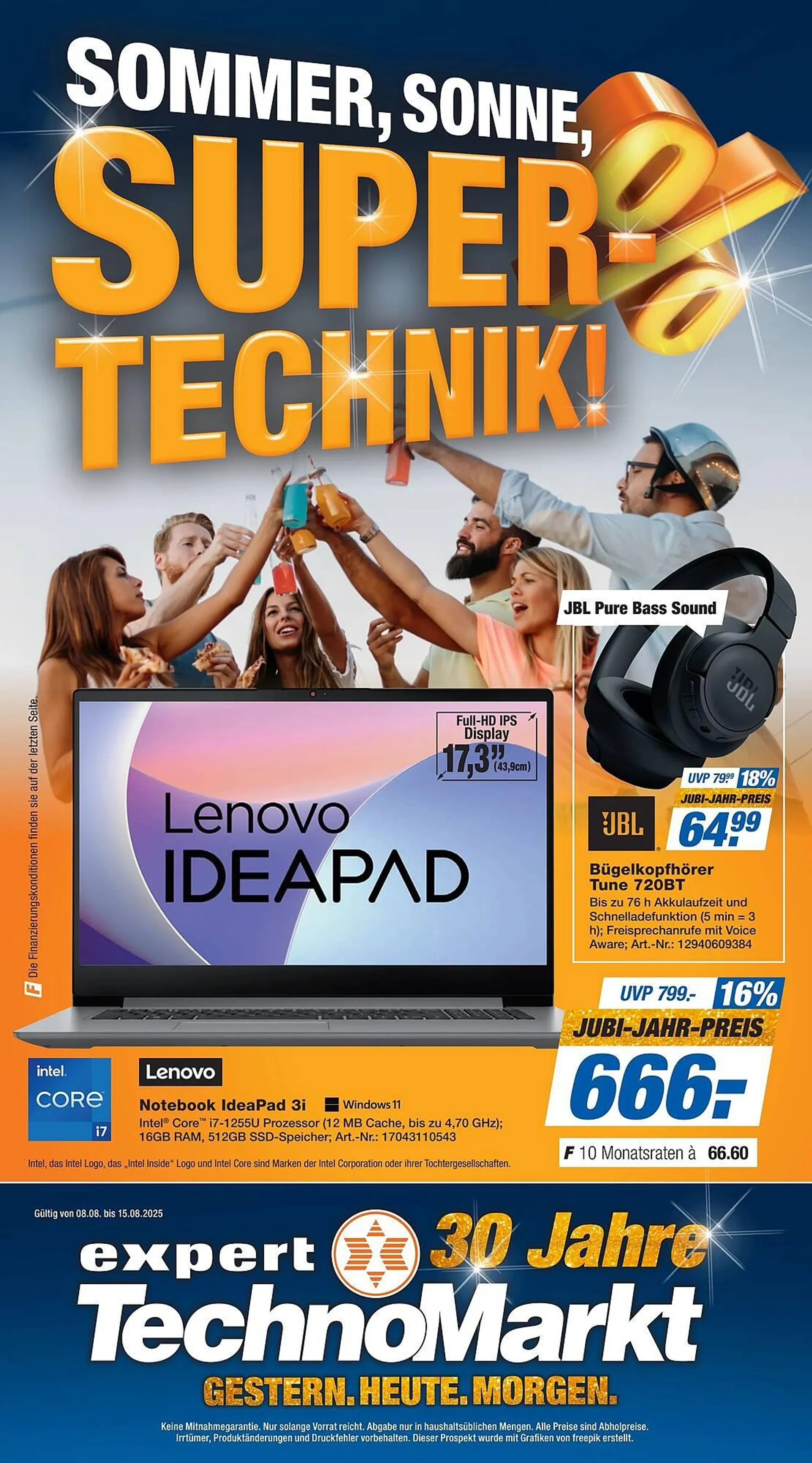 Expert Technomarkt Prospekt von 8. August bis 15. August 2025 - Prospekt seite 1