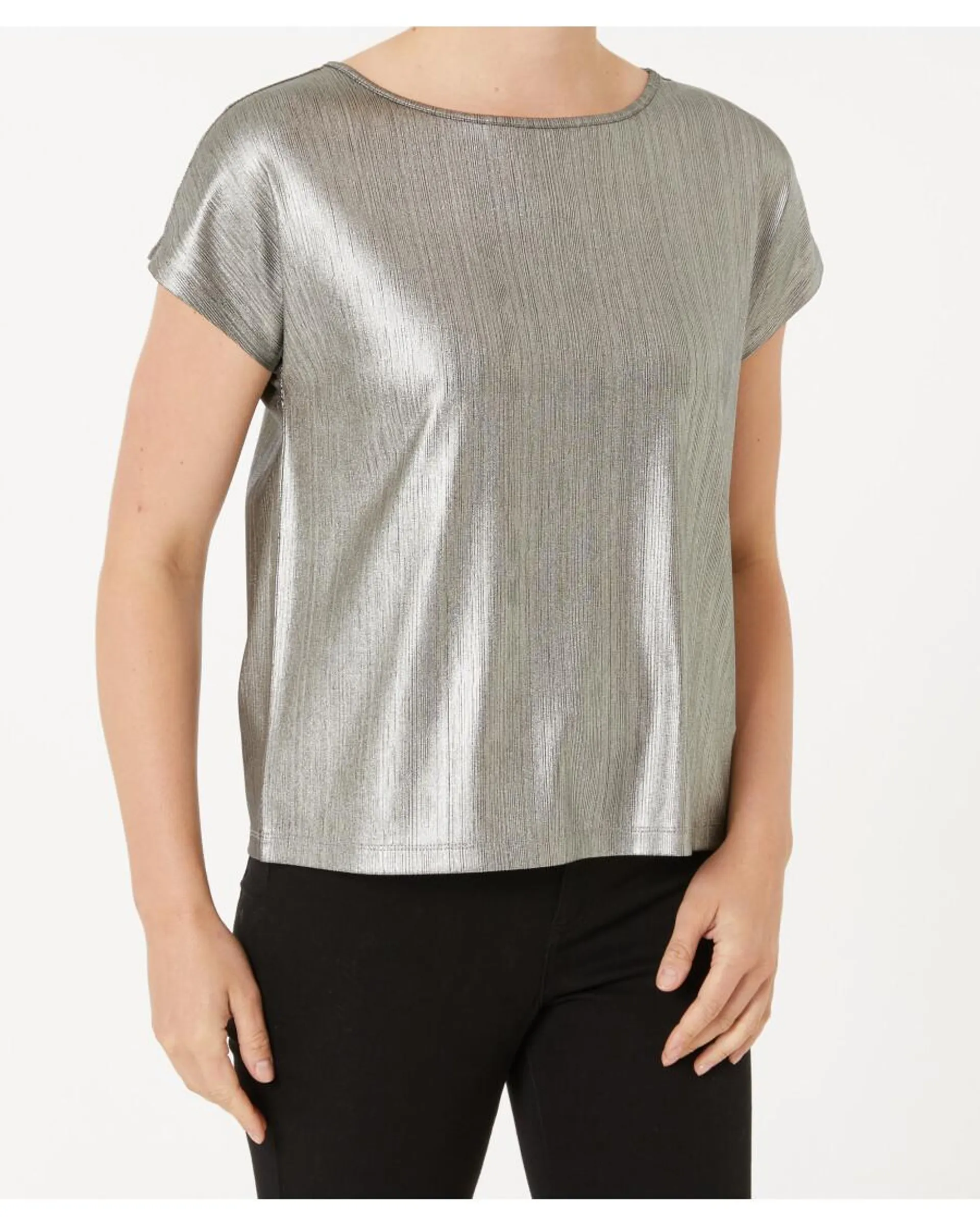 T-Shirt Metallic Janina, Rundhalsausschnitt