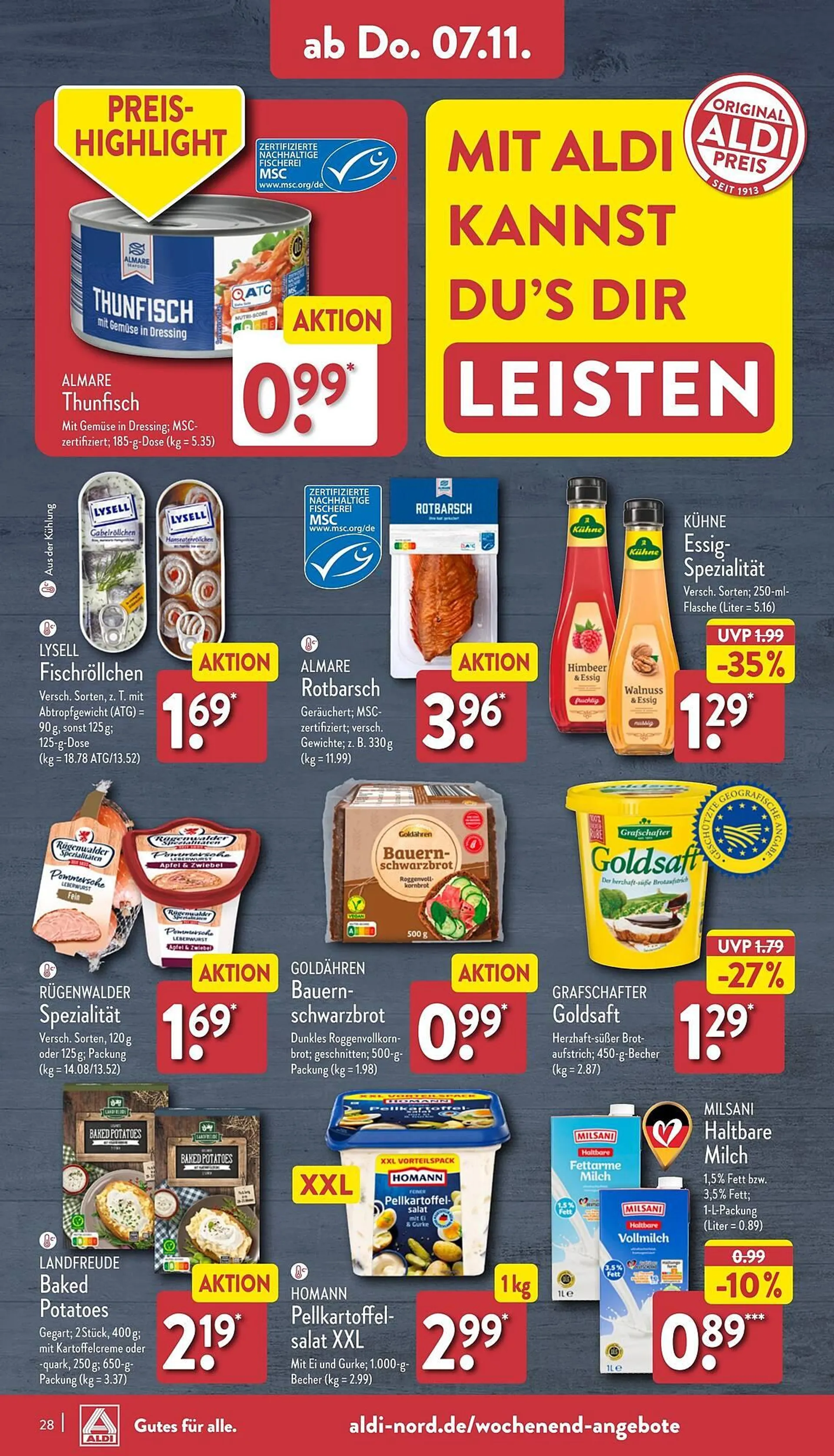 Aldi Nord Prospekt von 4. November bis 10. November 2024 - Prospekt seite 28