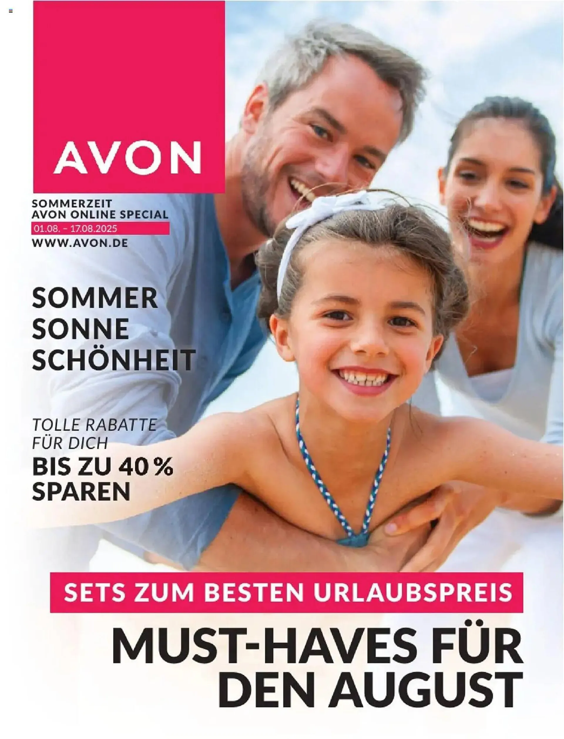 Avon Prospekt von 1. August bis 17. August 2025 - Prospekt seite 1