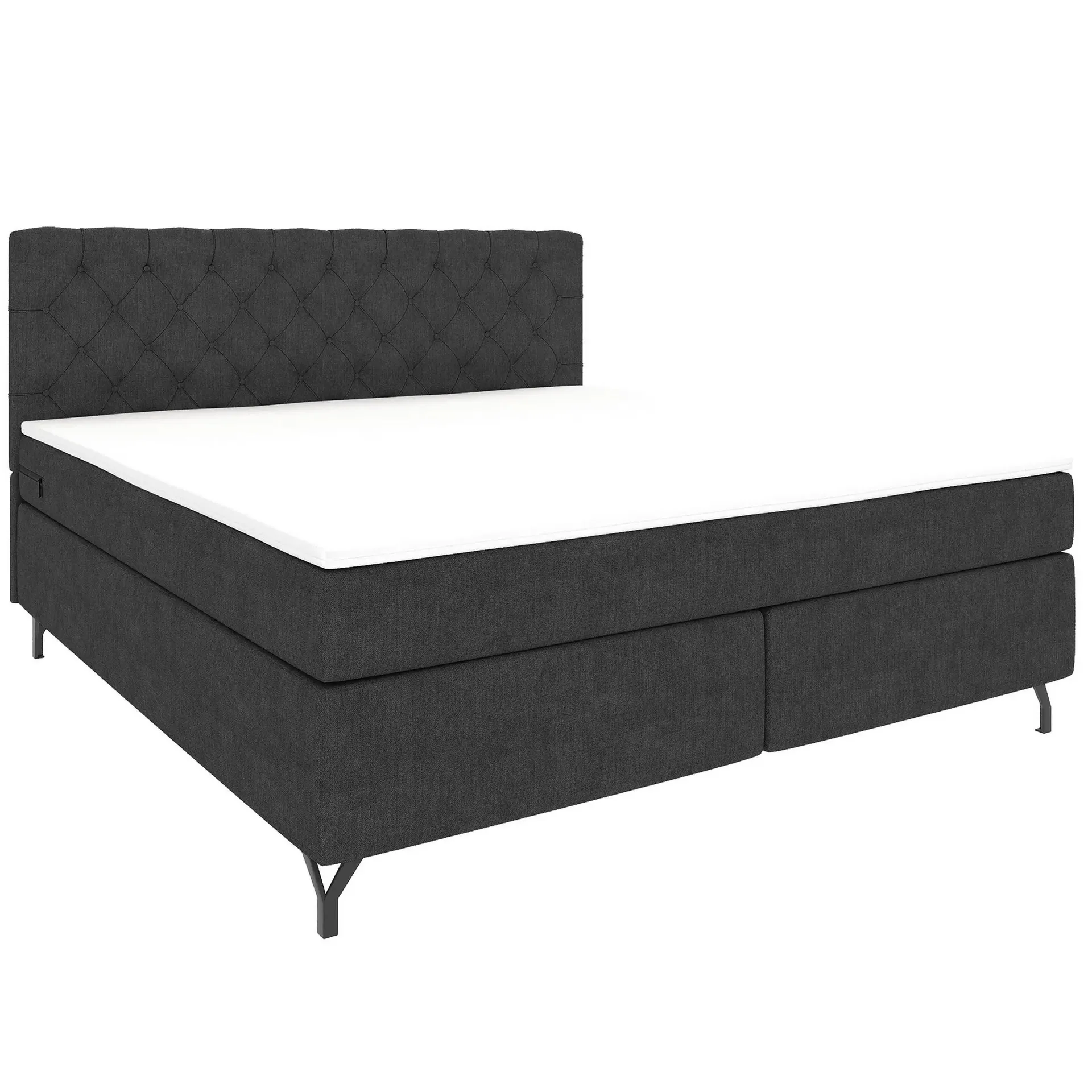 Boxspringbett - grau - inklusive Topper - 180x200 cm