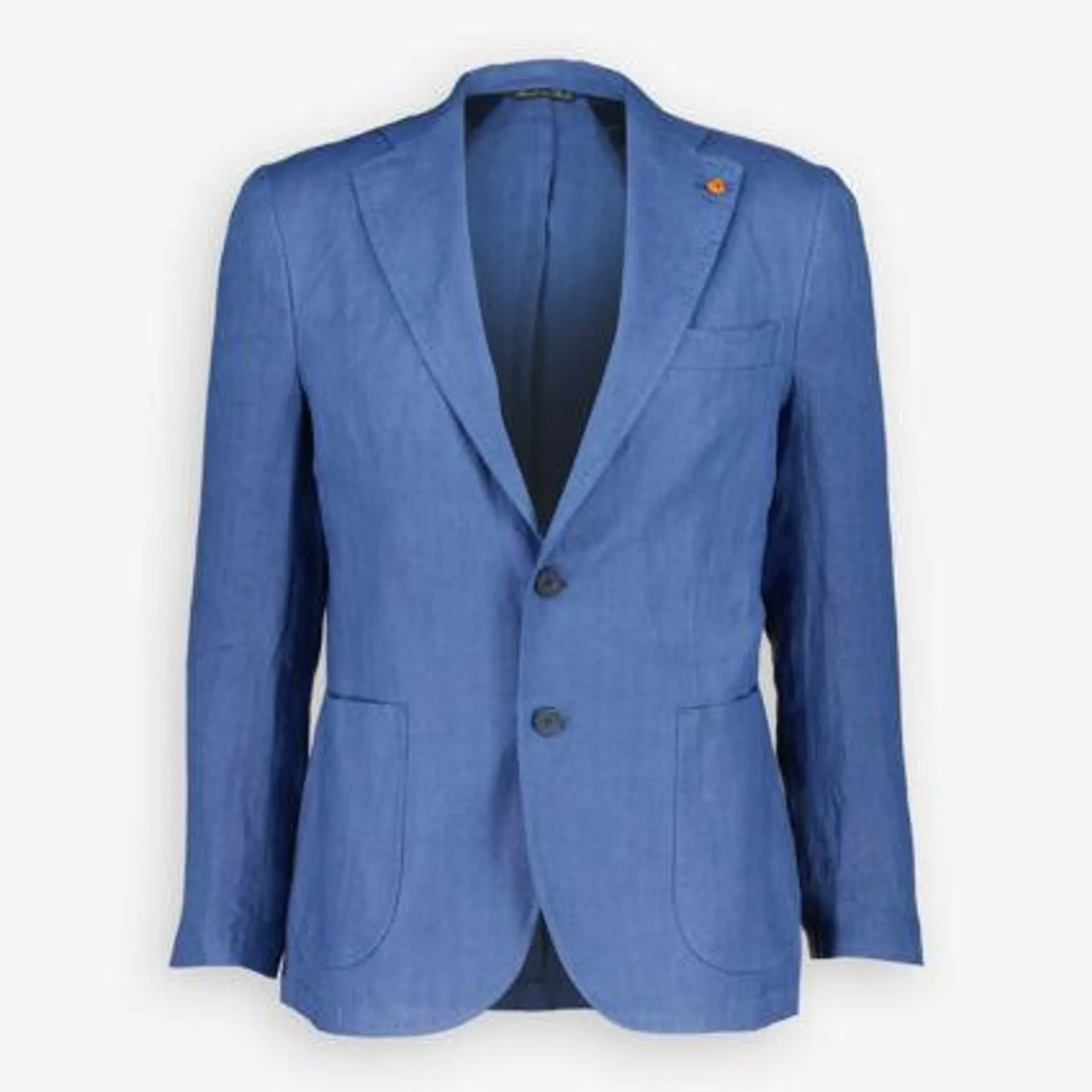 Blauer Causal Blazer aus Leinen