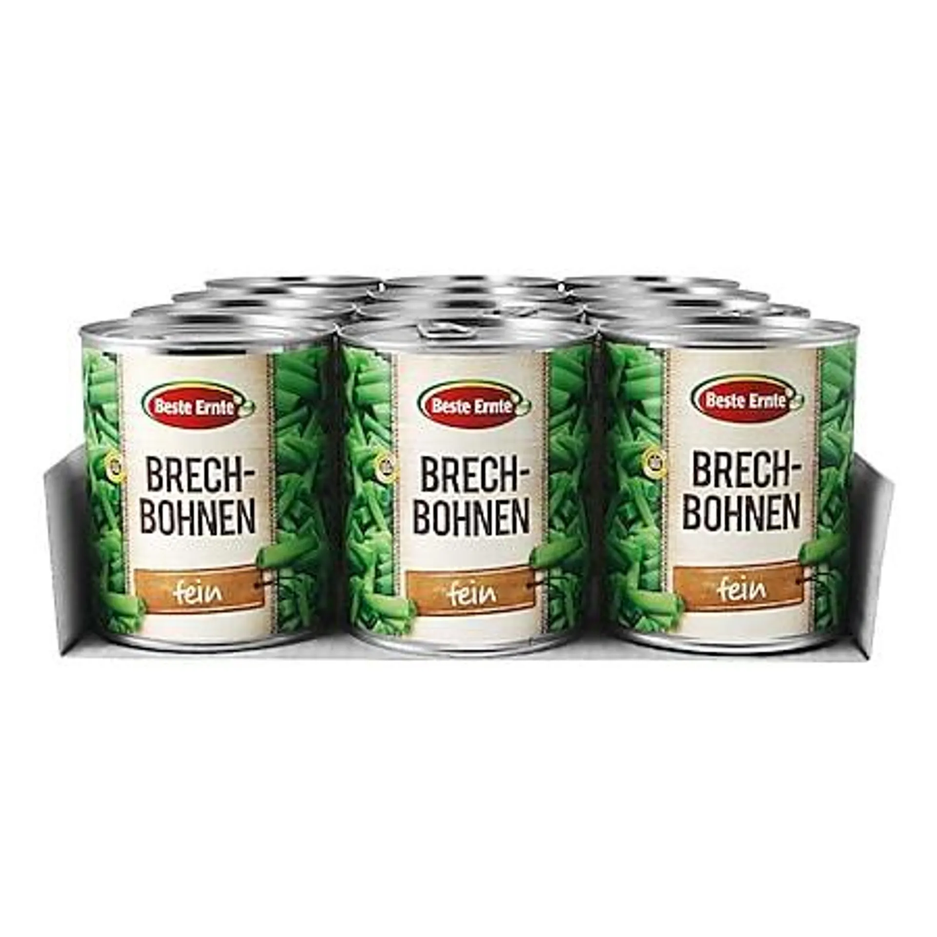 Beste Ernte Brechbohnen 455 g Abtropfgewicht, 12er Pack