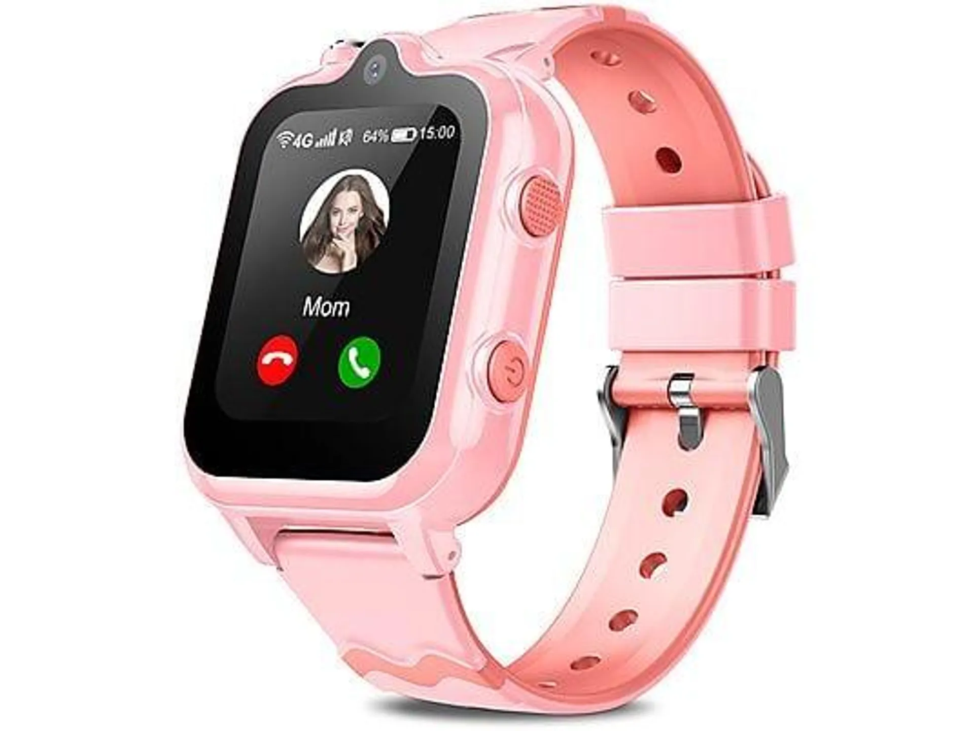 SYTIFRO D35 Kinder Smartwatch , mit GPS und 4G Telefonfunktionen Kinderuhr , IPX7 Wasserdichte Smartwatch ABS Silikon, 200 mm, Rosa