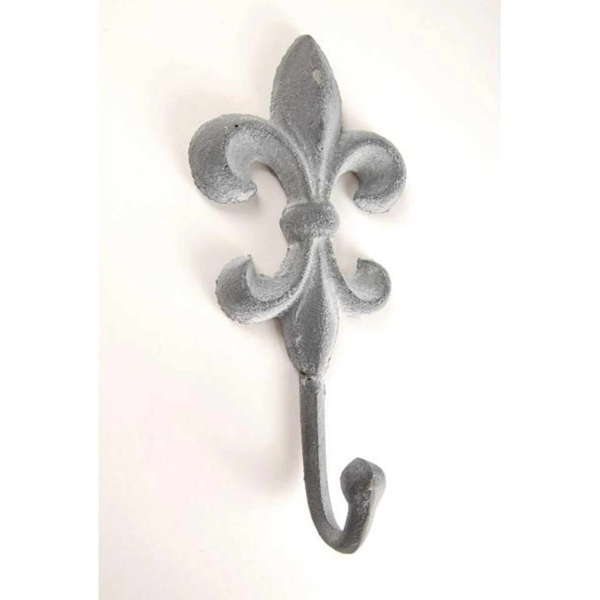 Wandhaken in Lilienform H 20 cm Grau