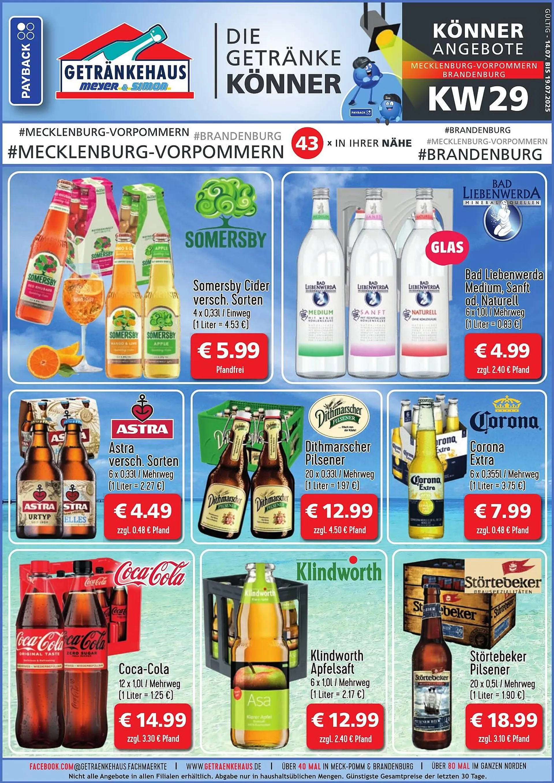 Getränkehaus Prospekt von 14. Juli bis 19. Juli 2025 - Prospekt seite 1