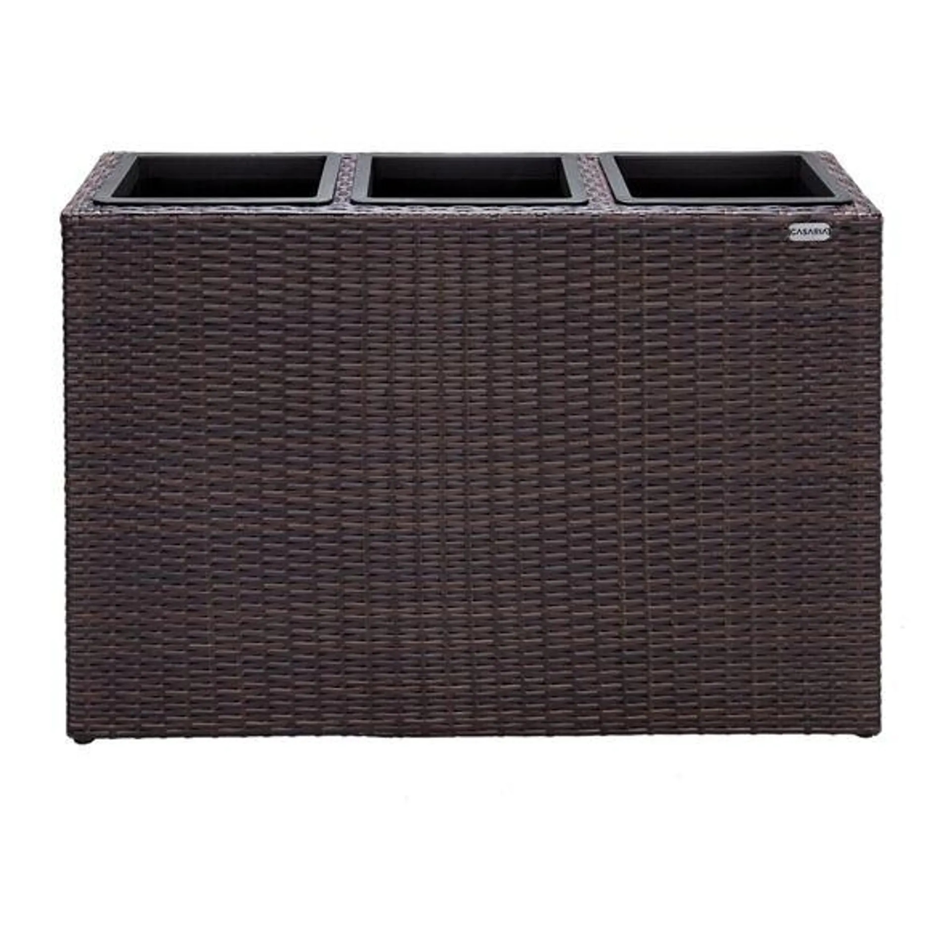 Blumenkasten Polyrattan 83x60x30,5cm, braun