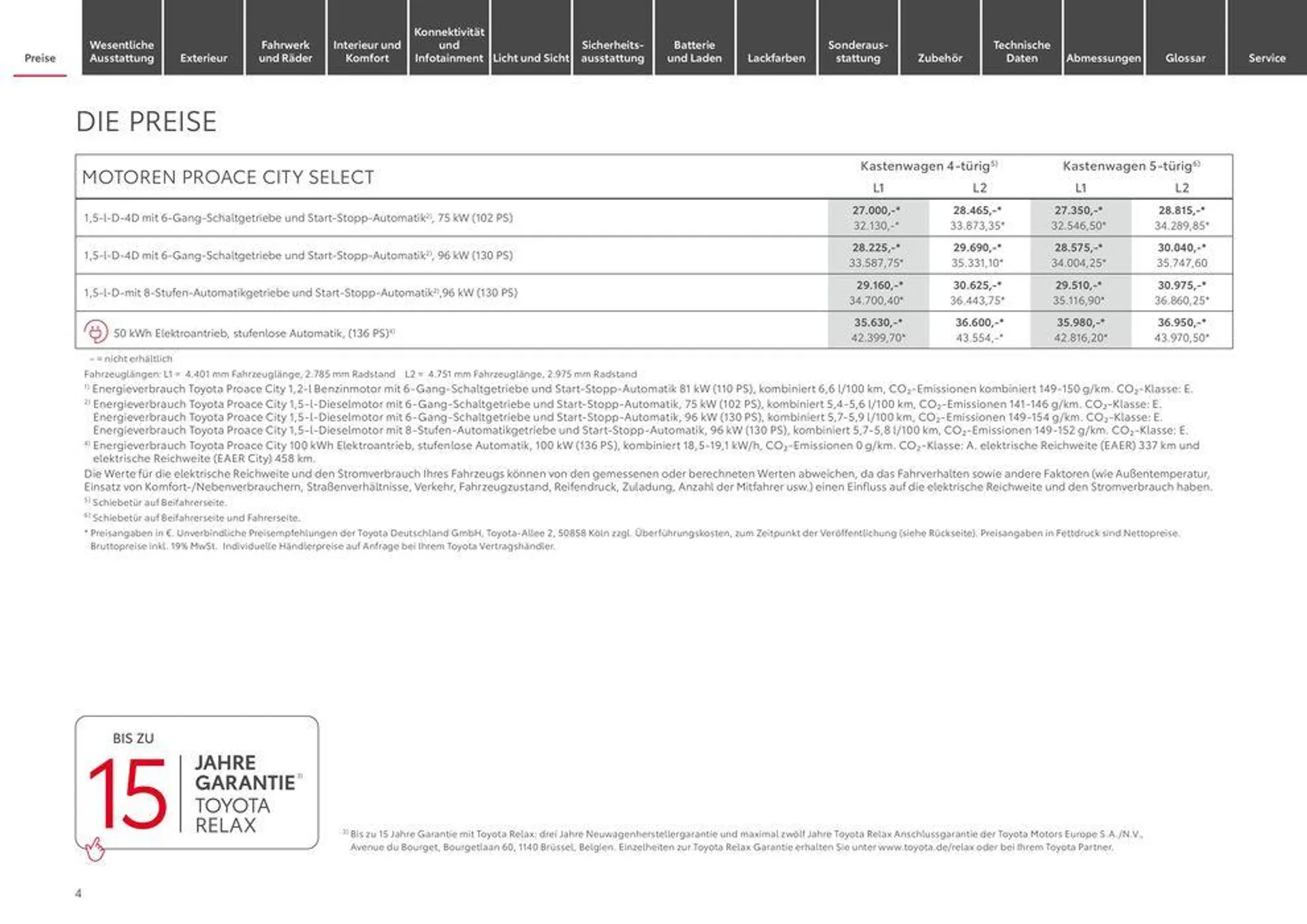 Toyota Proace City / Proace City Electric von 7. Mai bis 7. Mai 2025 - Prospekt seite 4