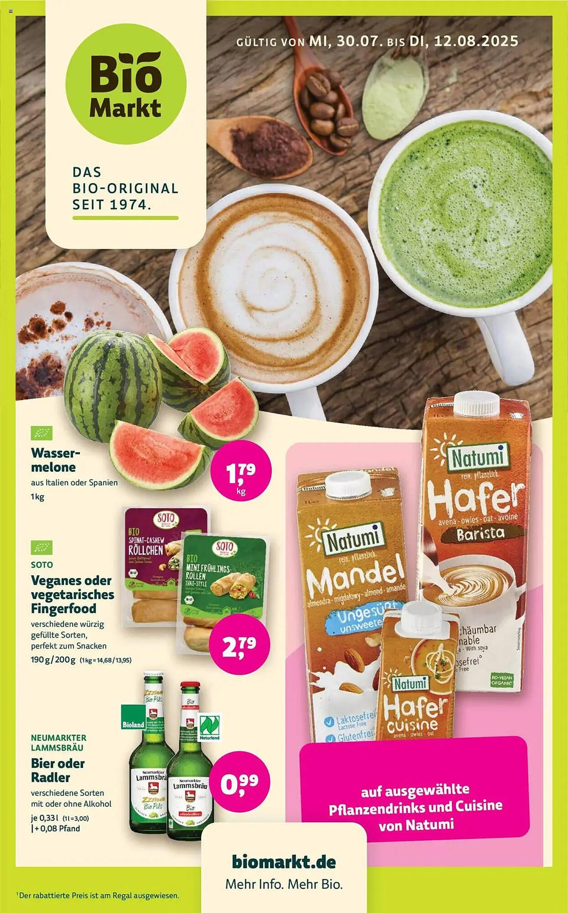 Biomarkt Prospekt von 30. Juli bis 12. August 2025 - Prospekt seite 1