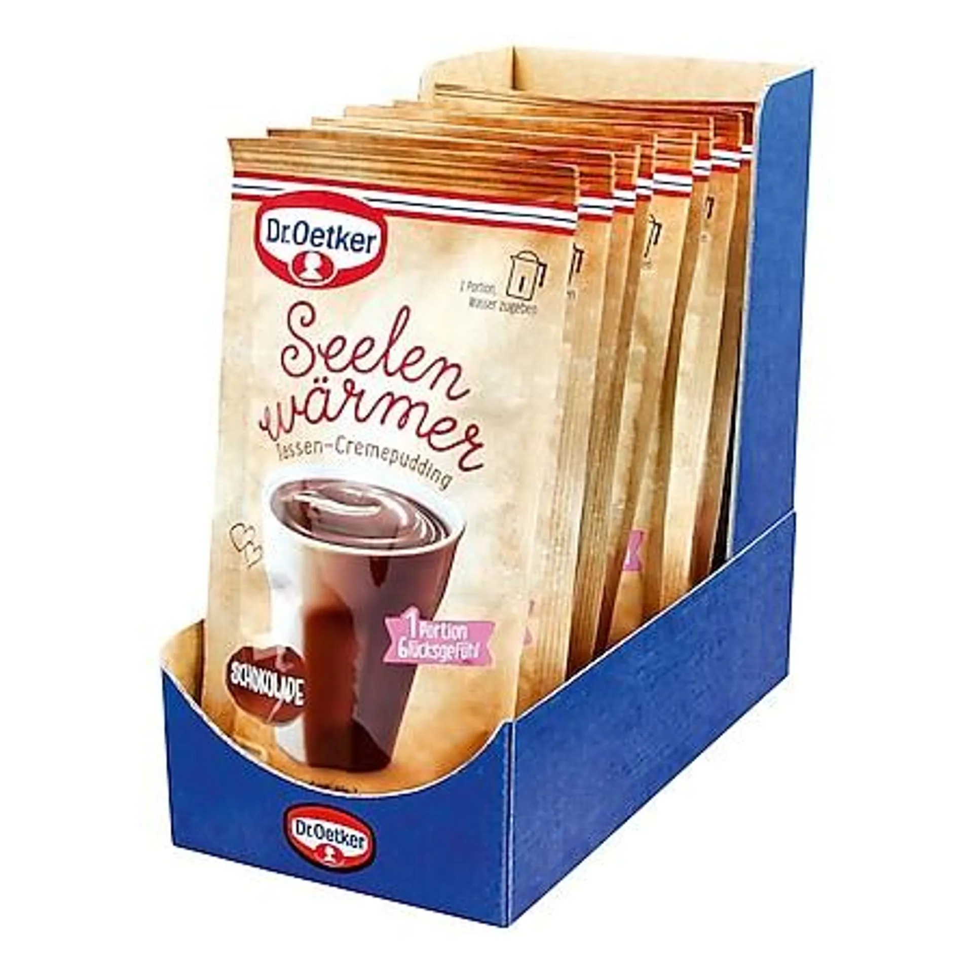 Dr. Oetker Seelenwärmer Pudding Schoko für 150 ml Wasser, 10er Pack