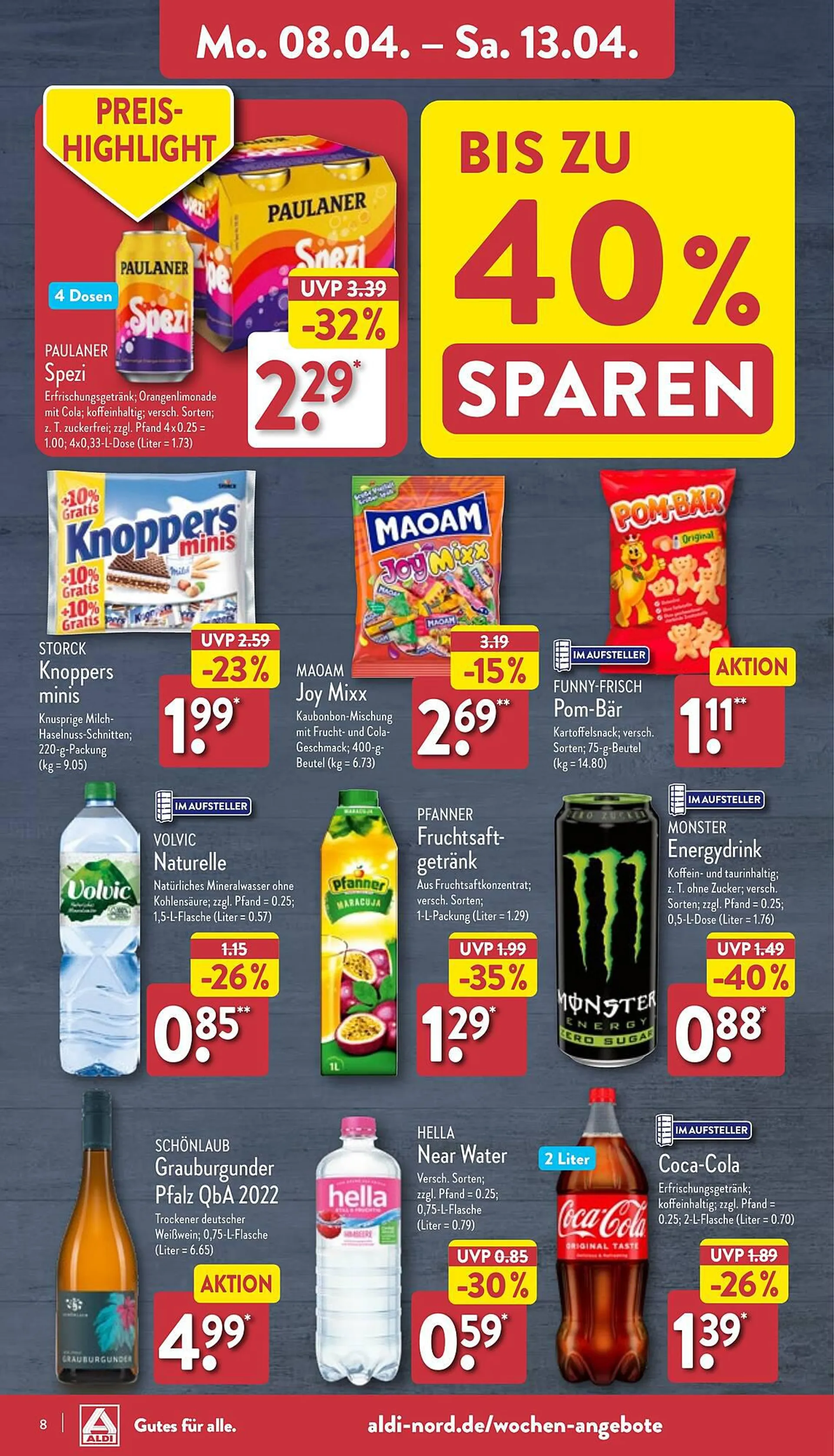 Aldi Nord Prospekt von 8. April bis 13. April 2024 - Prospekt seite 8