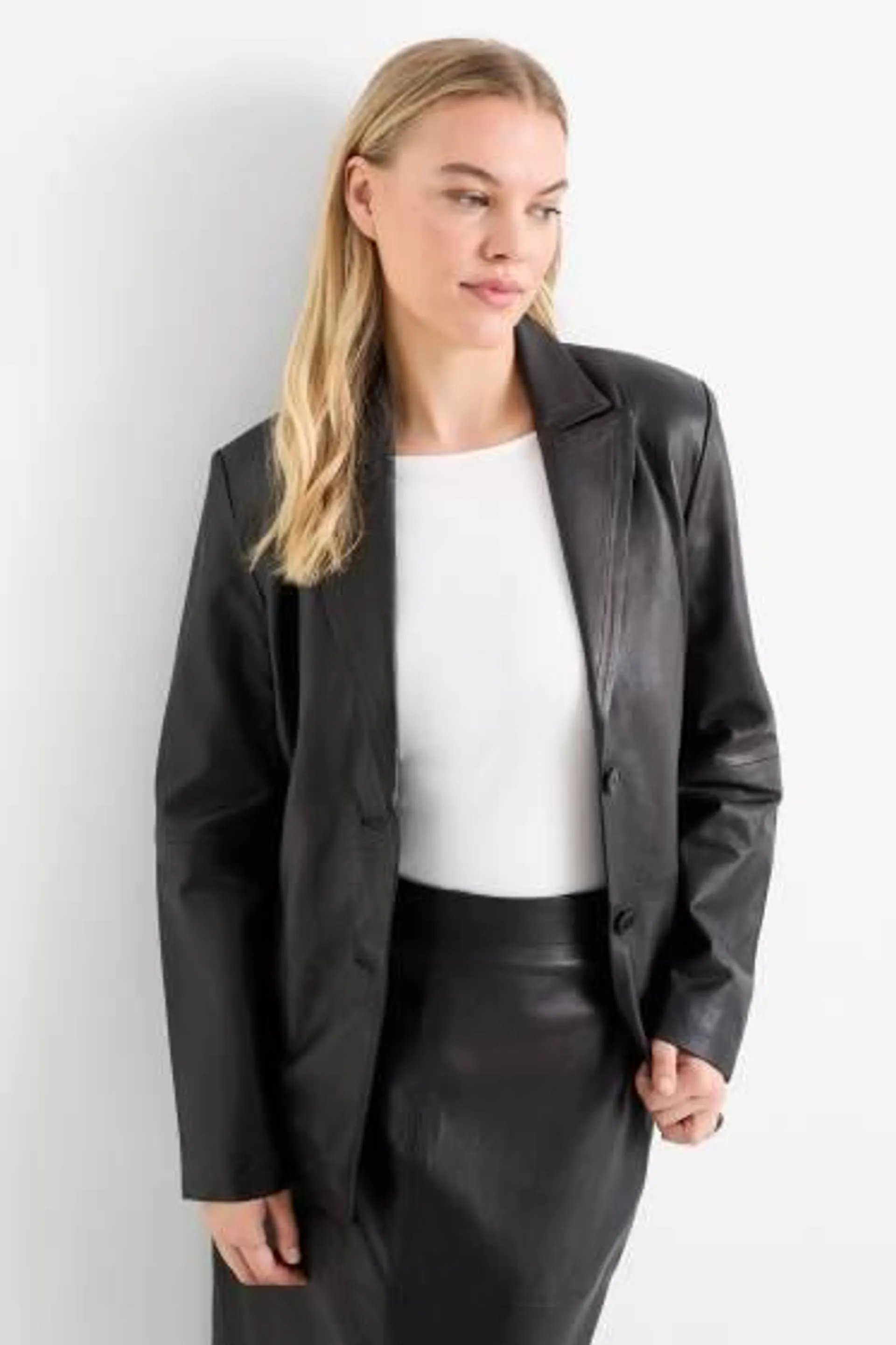 Leather blazer