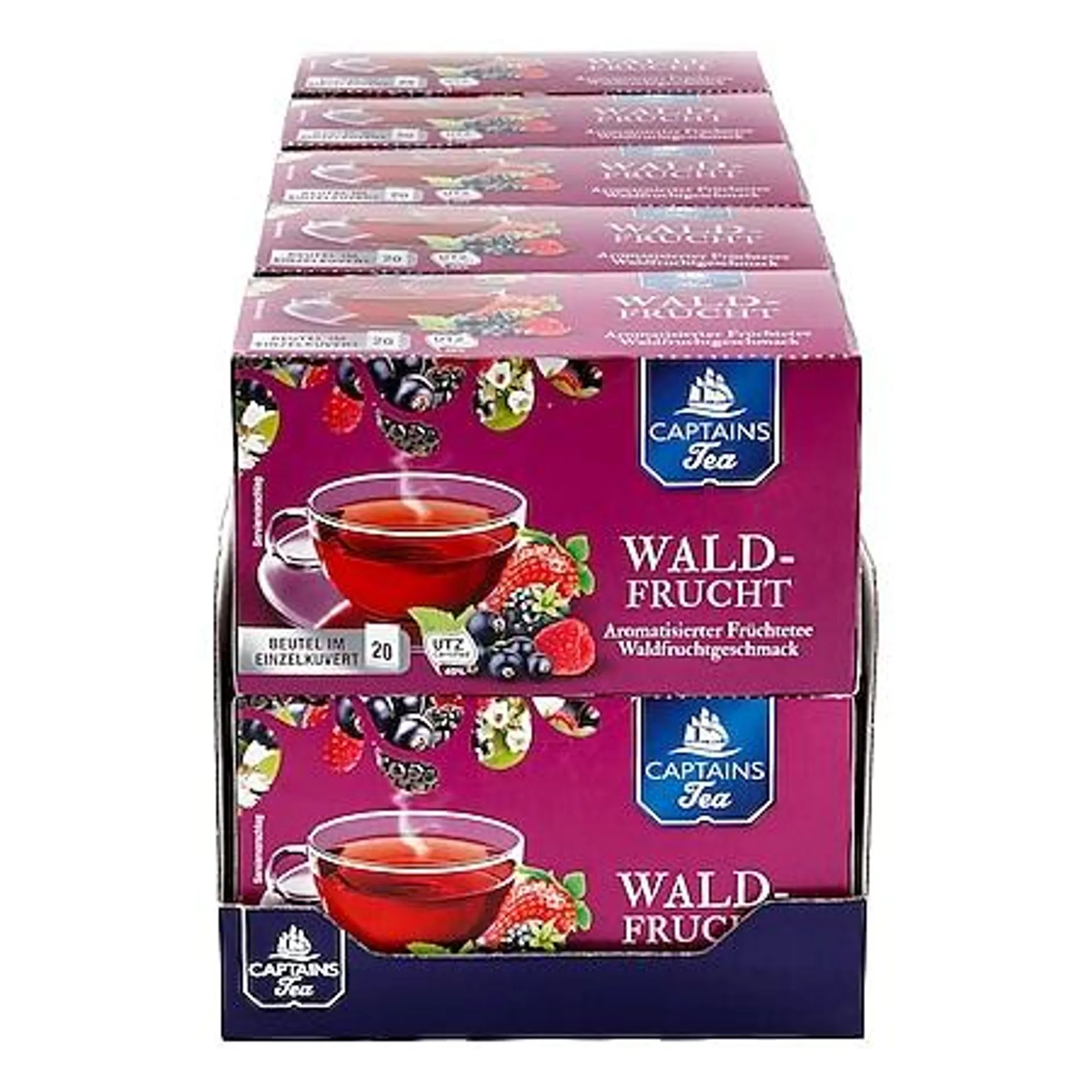 Captains Tea Früchtetee Waldfrucht 60 g, 10er Pack